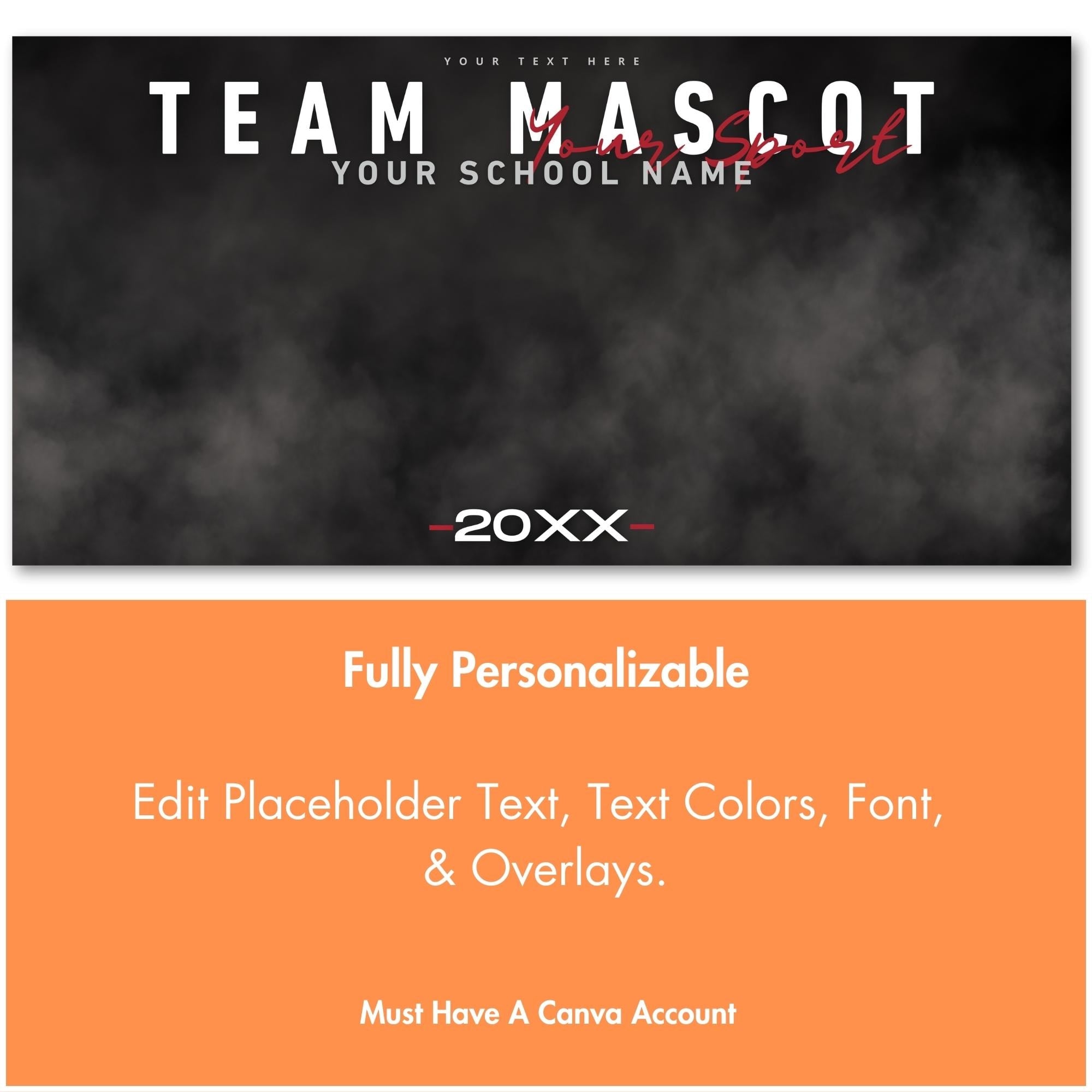 Cinematic All Sports Team Banner Template | Editable in Canva | 2:1