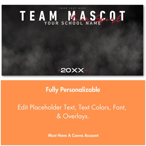 Cinematic All Sports Team Banner Template | Editable in Canva | 2:1