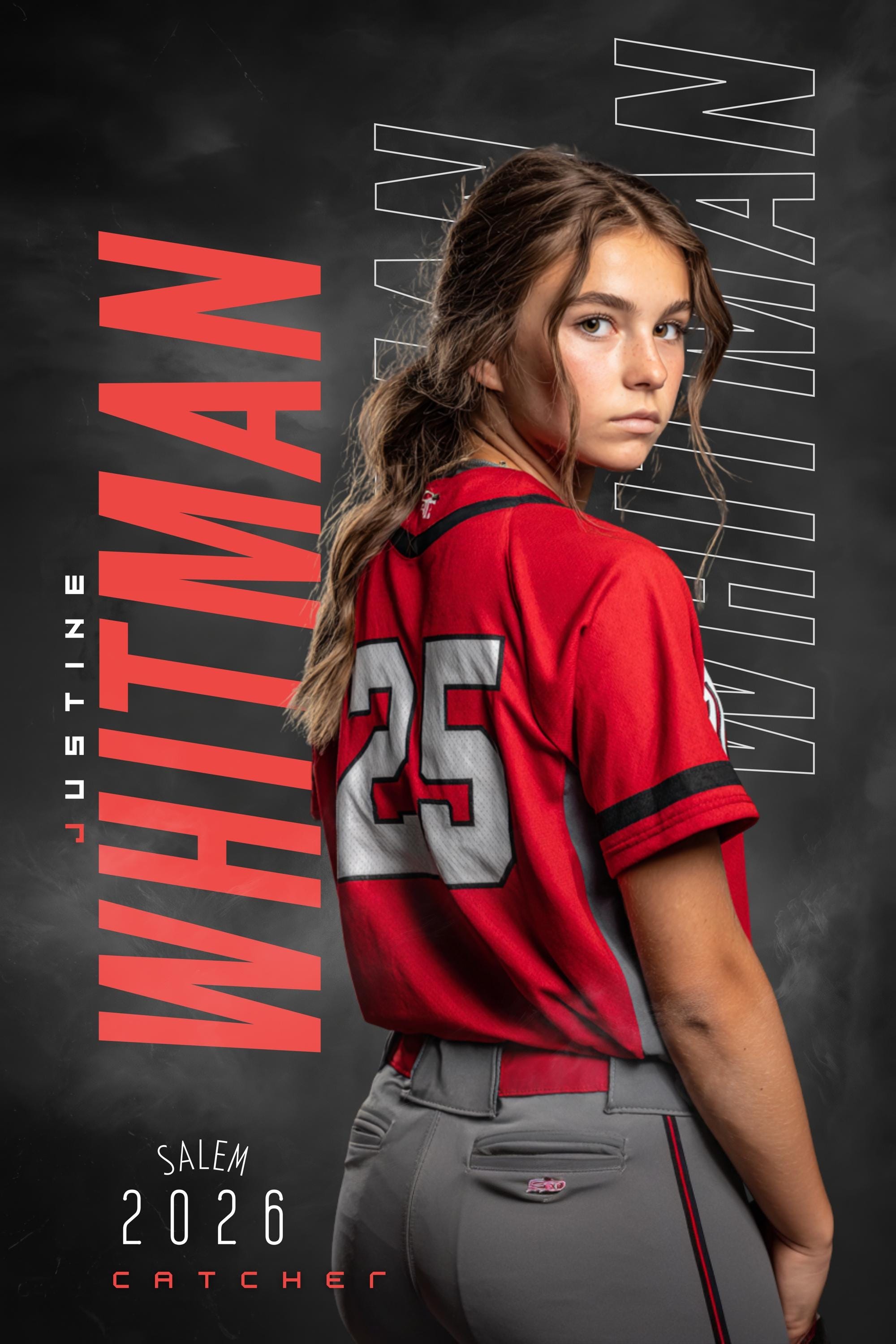 Repeating Name Softball Poster Template | Editable in Canva | 2:3