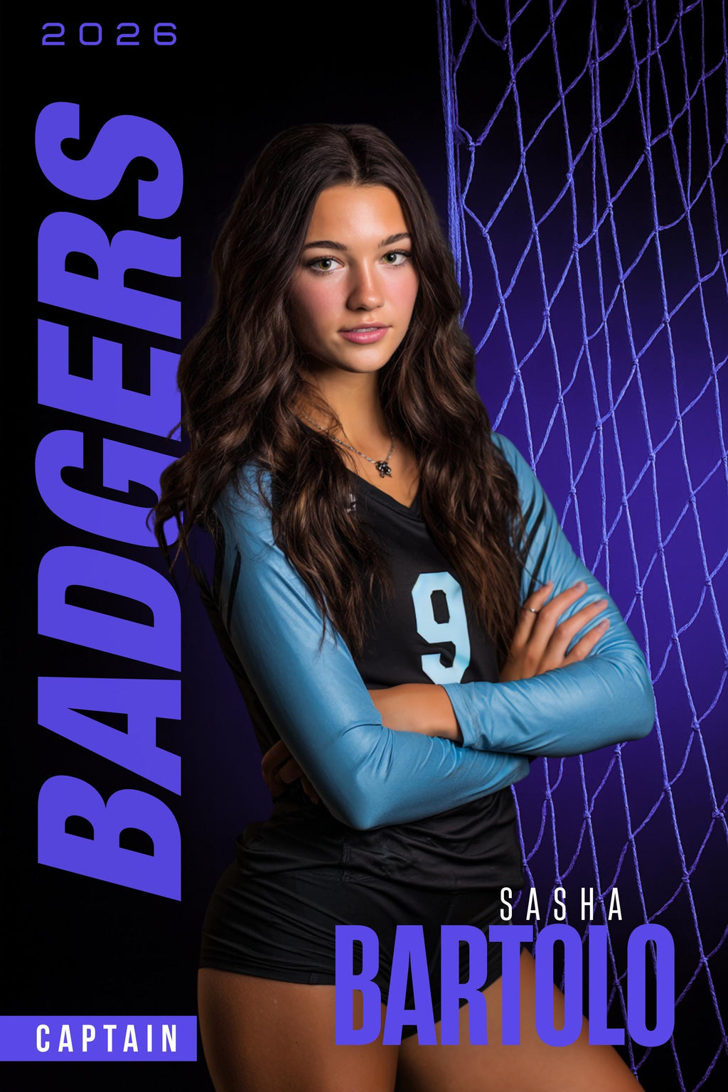 Volleyball Net Player Poster Template | Editable in Canva | 2:3