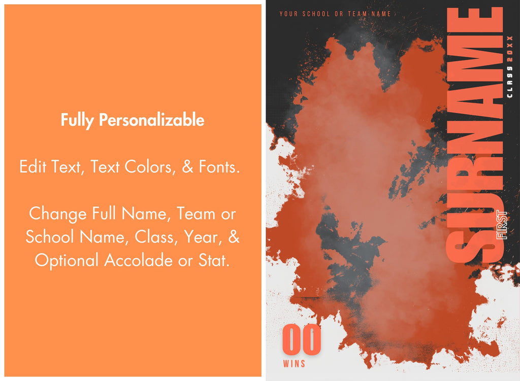 Color Splash Wrestling Poster Template | Editable in Canva | 2:3