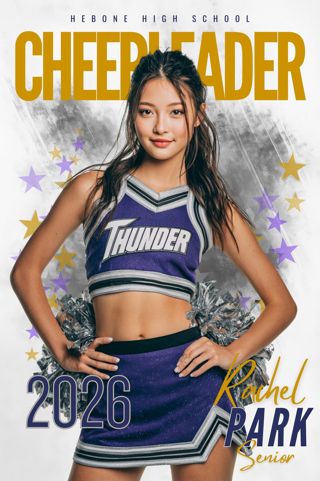 Stars & Streaks Cheer & Dance Poster Template | Editable in Canva | 2:3