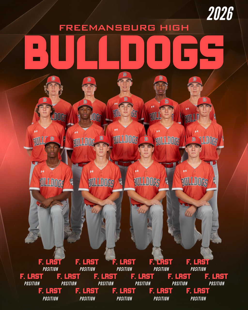Geometric Sports Team Poster Template | Editable in Canva | 4:5