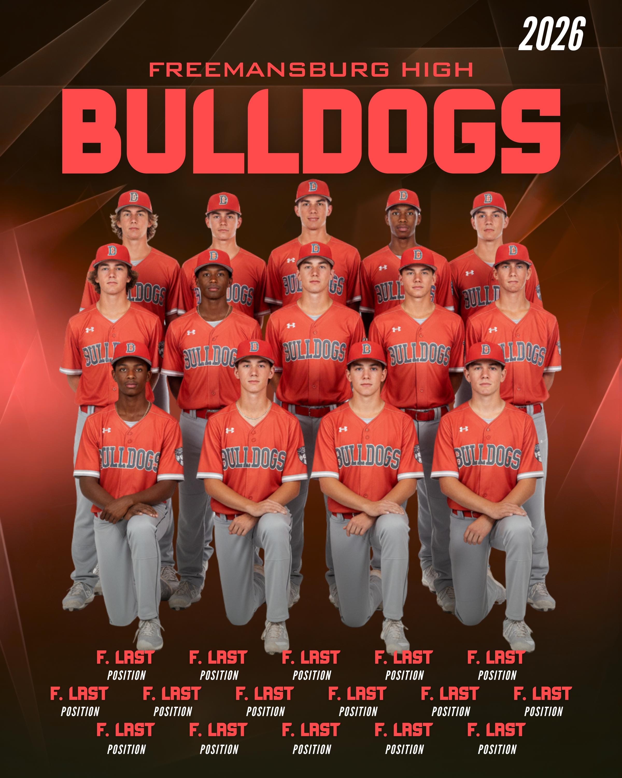 Geometric Sports Team Poster Template | Editable in Canva | 4:5