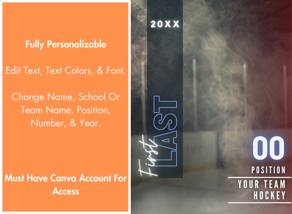 Cold Smoke Hockey Poster Template | Editable in Canva | 3:4