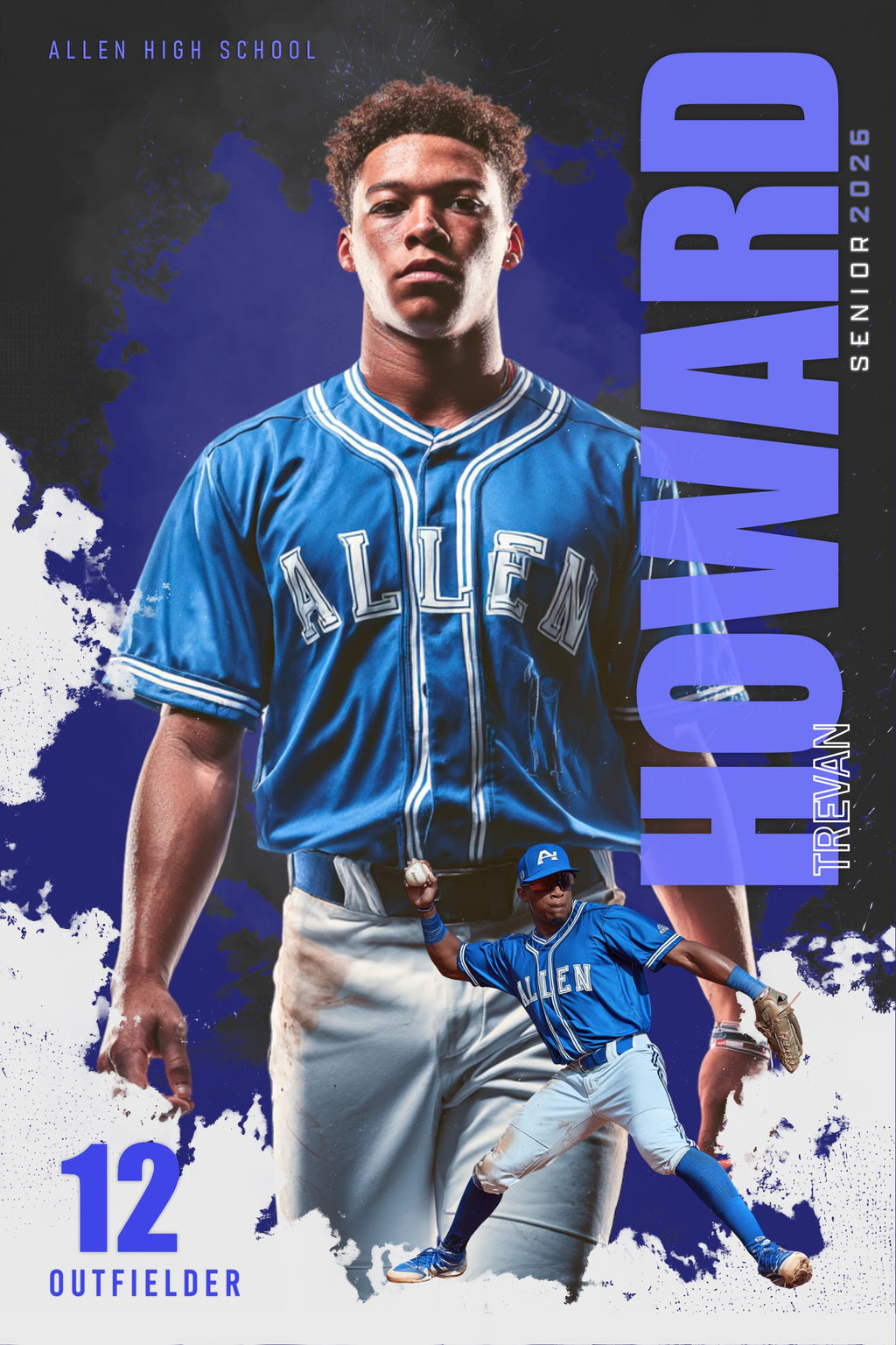 Color Splash Baseball Poster Template | Editable in Photoshop | 2:3