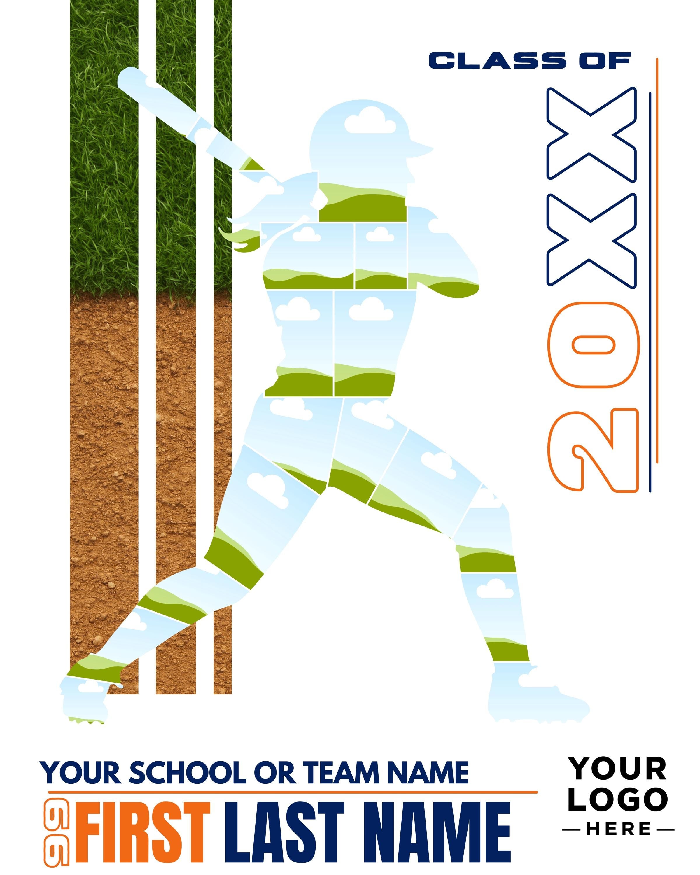 Softball Poster Template | Editable in Canva | 4:5 | Silhouette Style