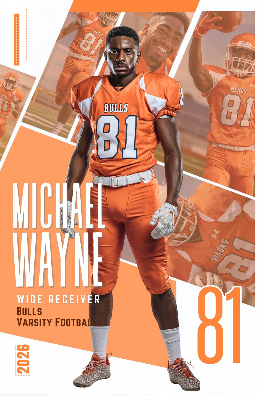 Multi-Photo Collage Football Poster Template | Editable in Canva | 2:3
