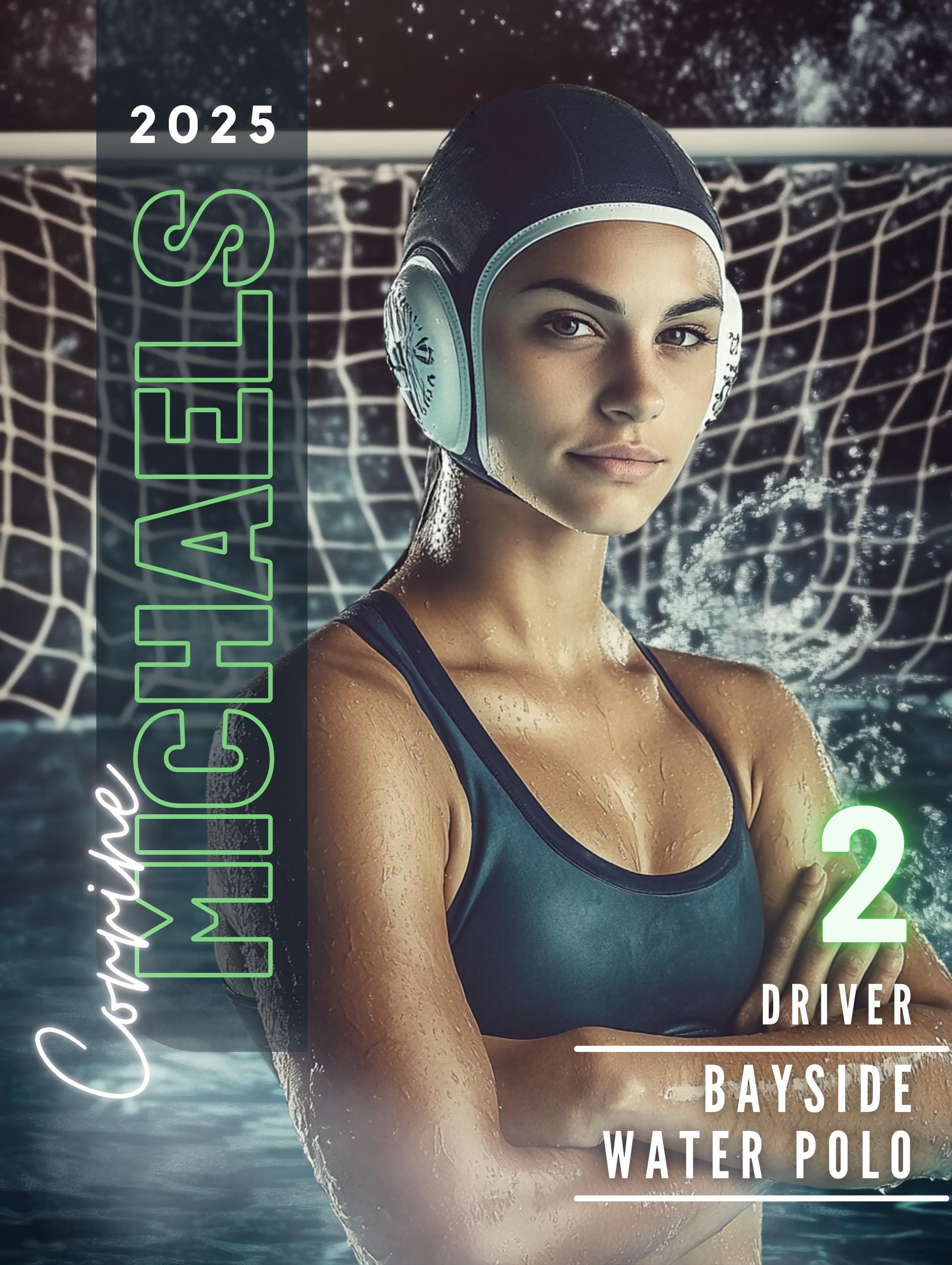Water Polo Poster Template | Editable in Canva | 3:4 | Senior Banner, Player Poster, Memory Mate, Sports Card Design