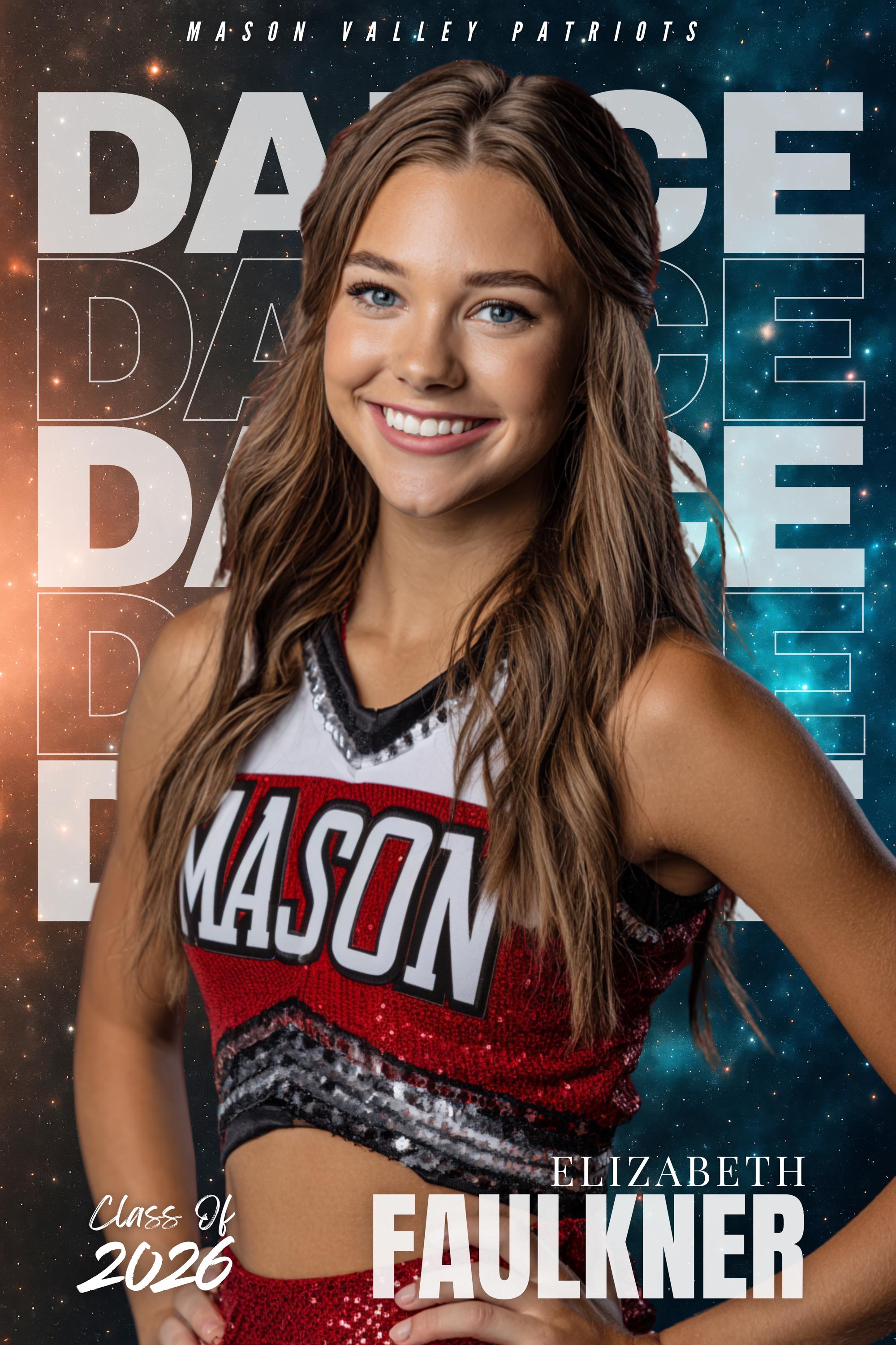 Repeating Text Cheer & Dance Poster Template | Editable in Canva | 2:3
