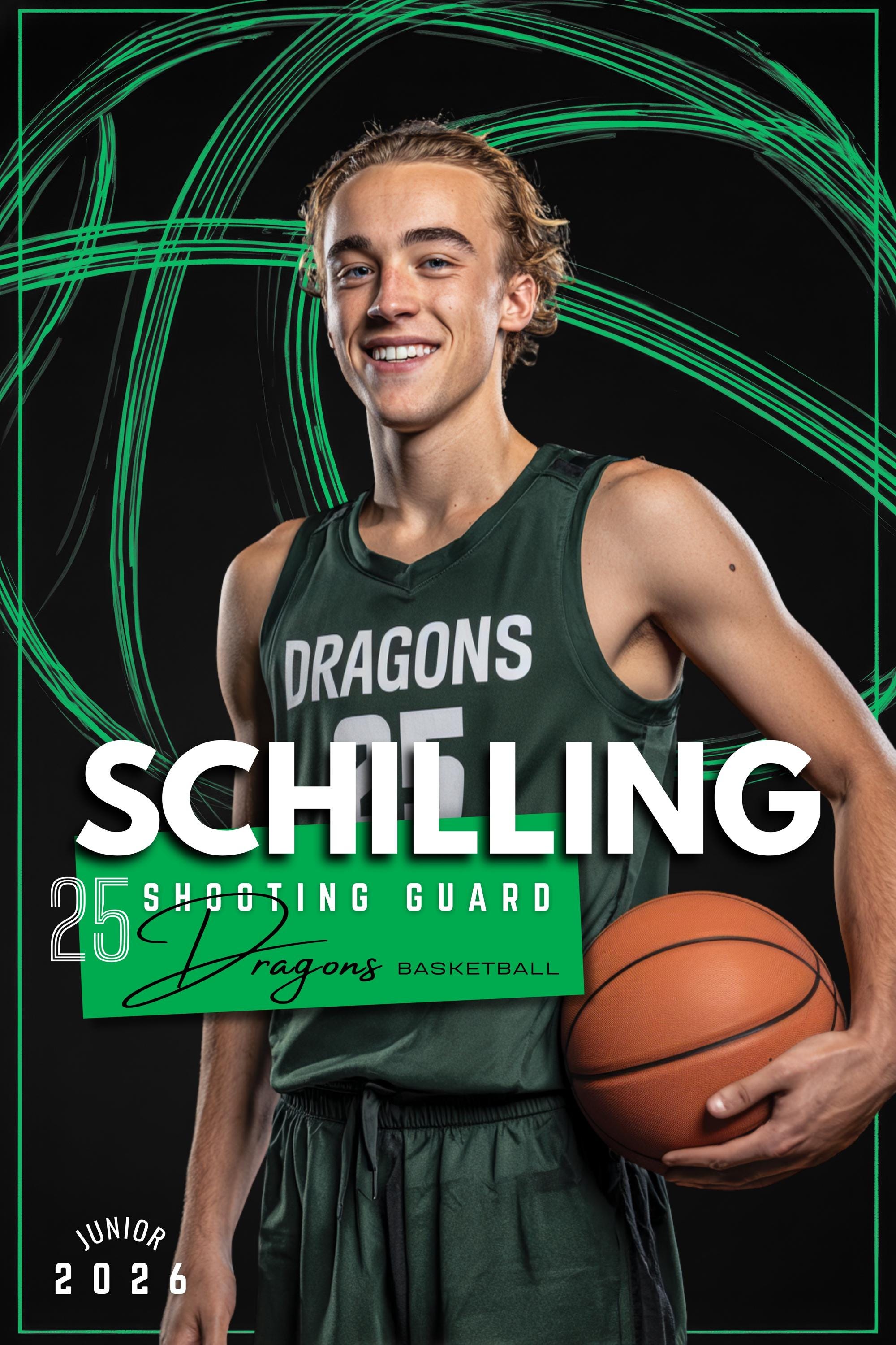 Light Streak Basketball Poster Template | Editable in Canva | 2:3