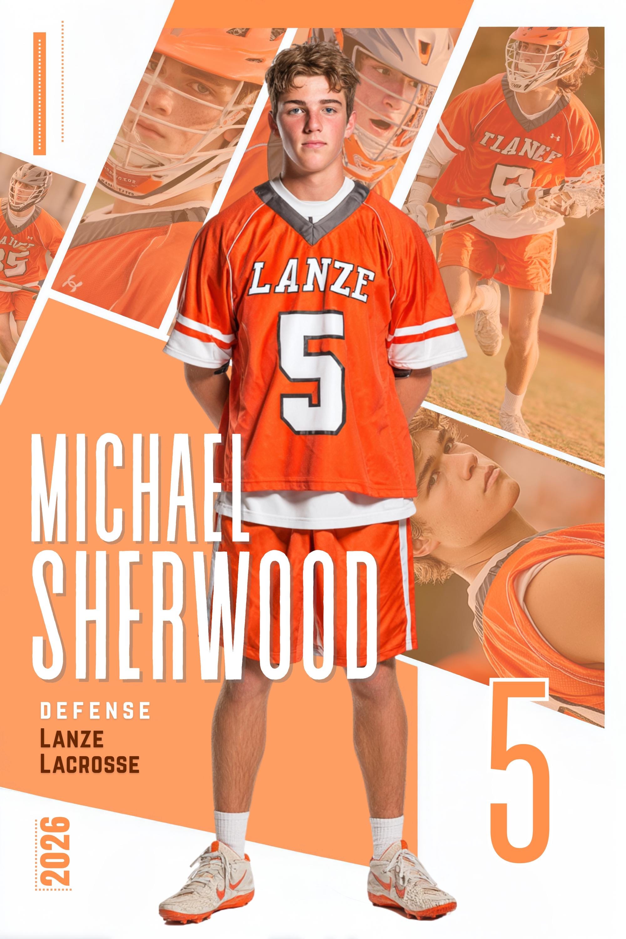 Multi-Photo Collage Lacrosse Poster Template | Editable in Canva | 2:3