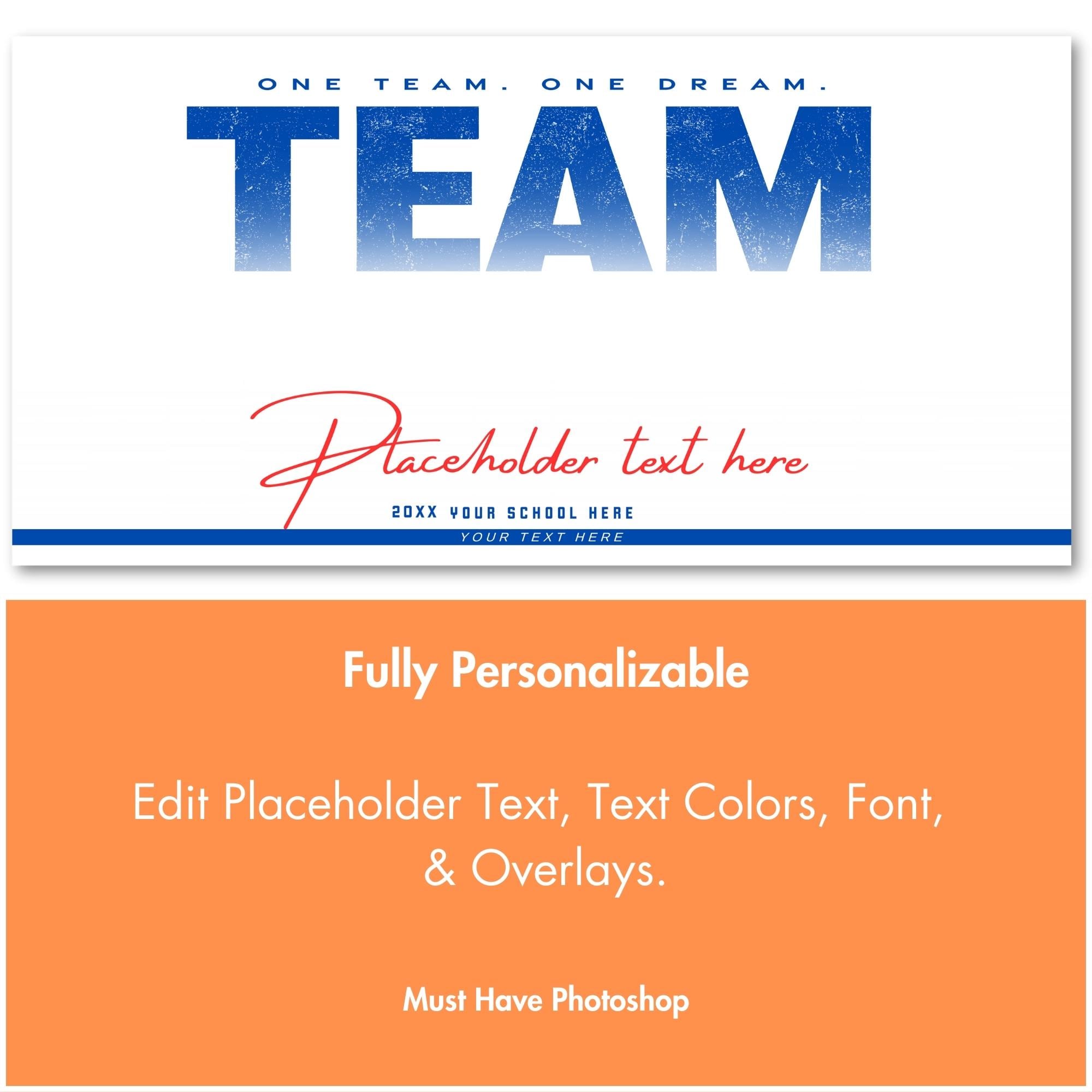 Large Team Name All Sports Team Banner Template | Editable in Photoshop | 2:1
