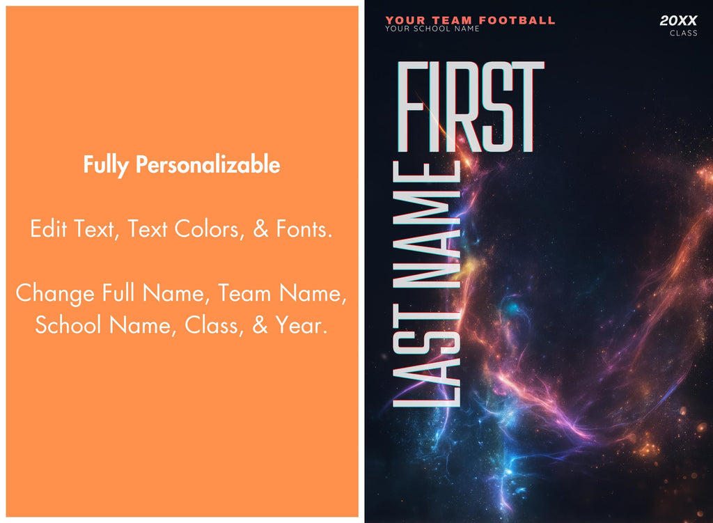 Cosmic Football Poster Template | Editable in Canva | 2:3