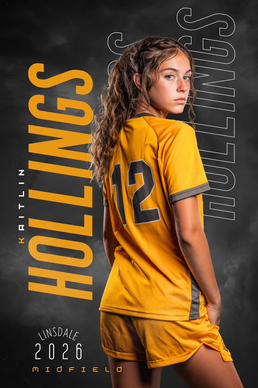 Repeating Name Soccer Poster Template | Editable in Canva | 2:3