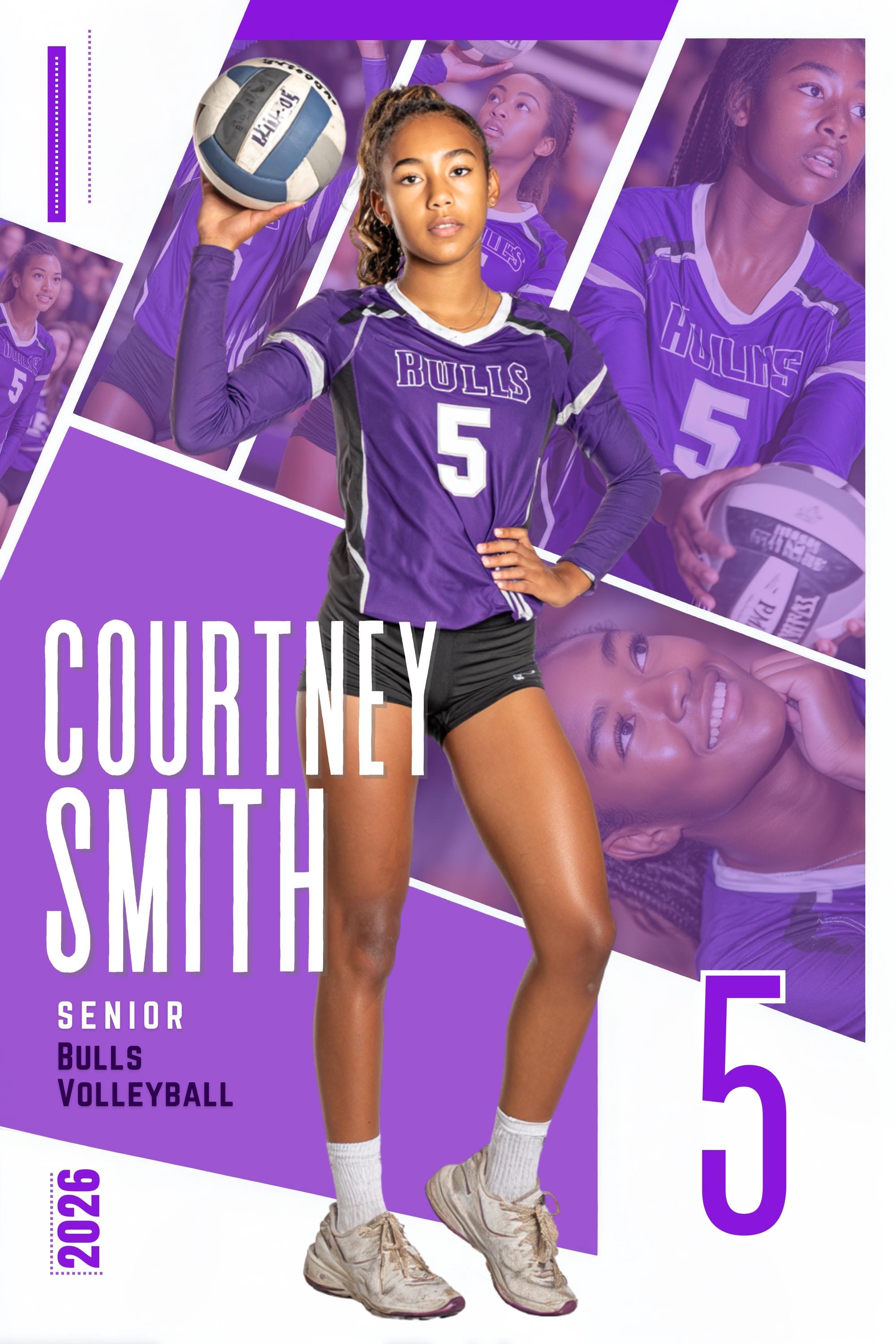Multi-Photo Collage Volleyball Poster Template | Editable in Canva | 2:3