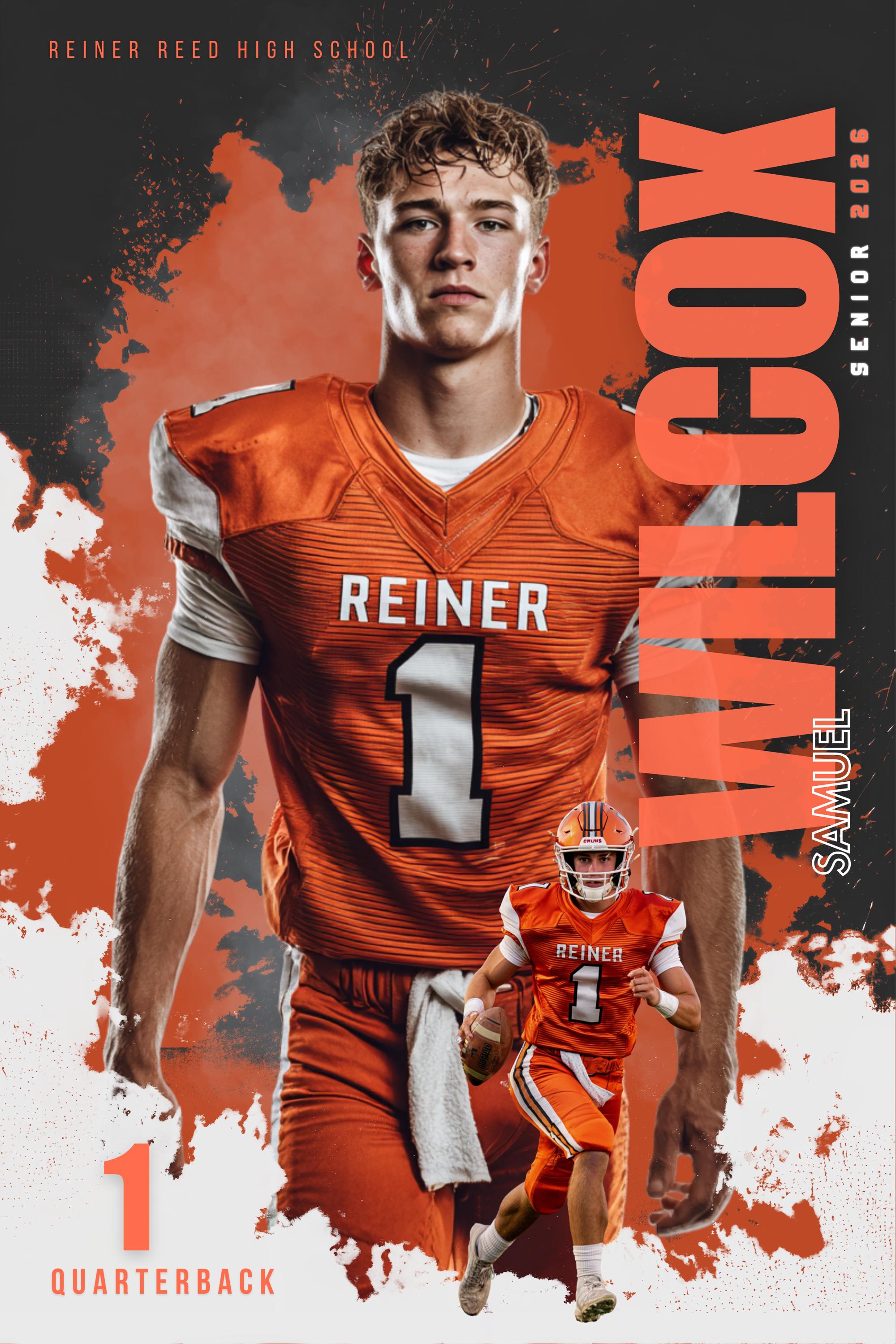 Color Splash Football Poster Template | Editable in Canva | 2:3