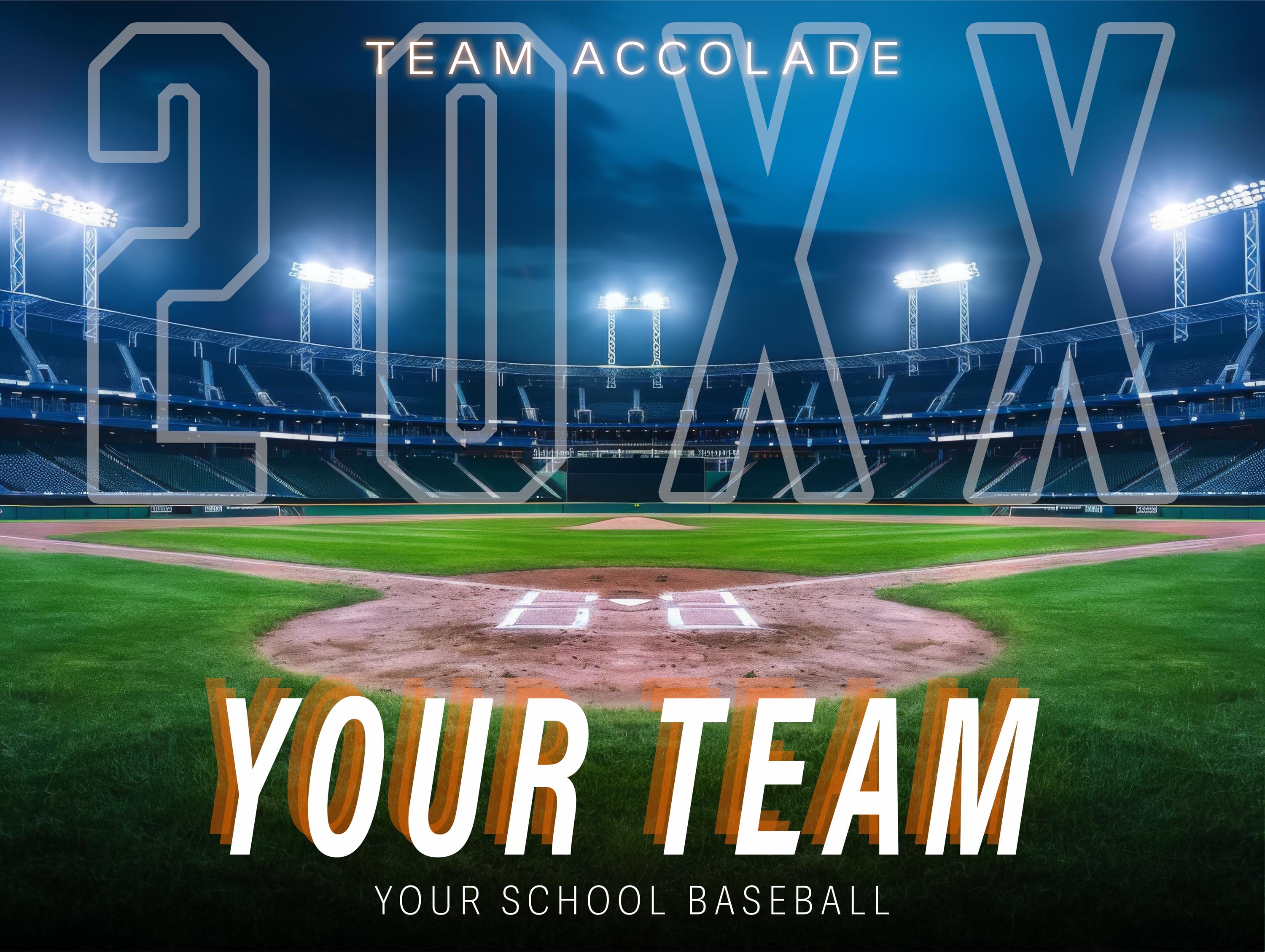 Stadium Lights Baseball Team Poster Template | Editable in Photoshop | 4:3