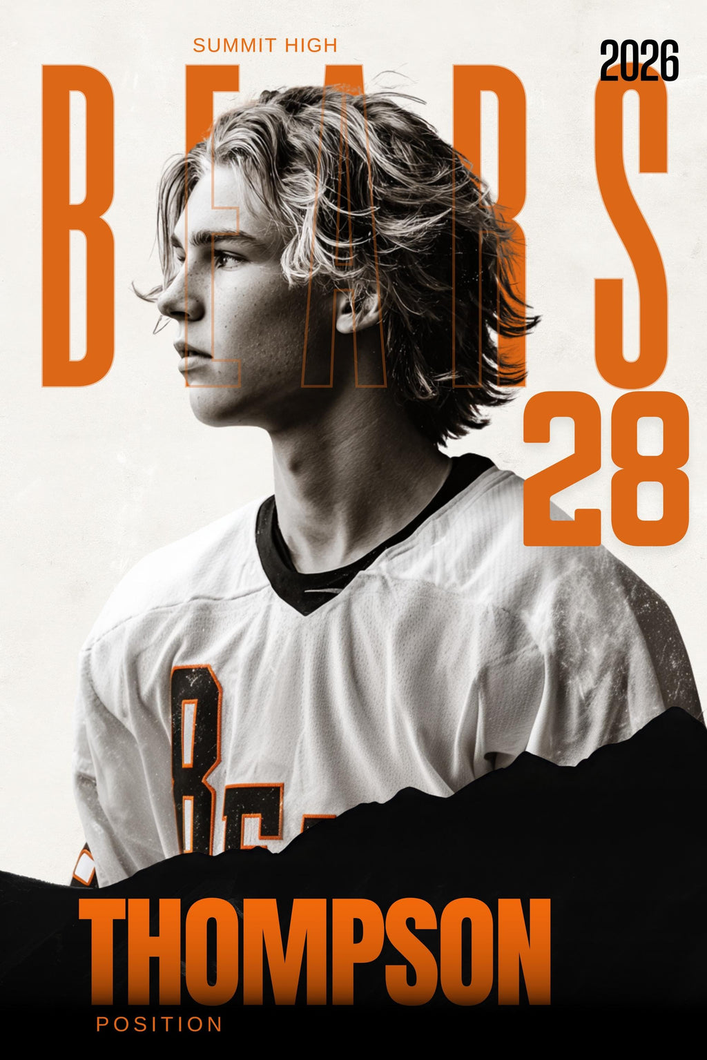 Editorial-Style Hockey Poster Template | Editable in Canva | 2:3
