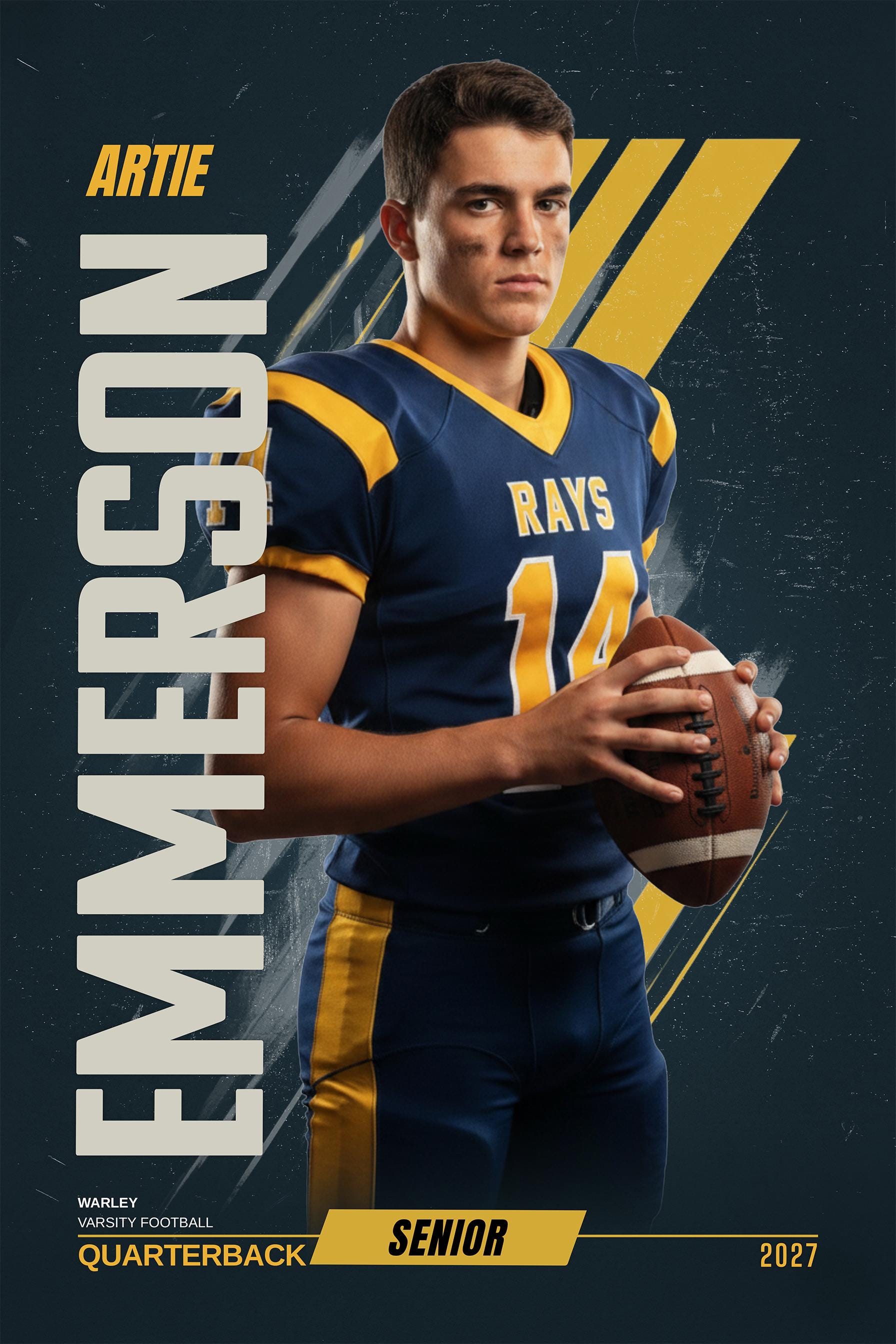 Velocity Football Poster Template | Photoshop Template | 2:3