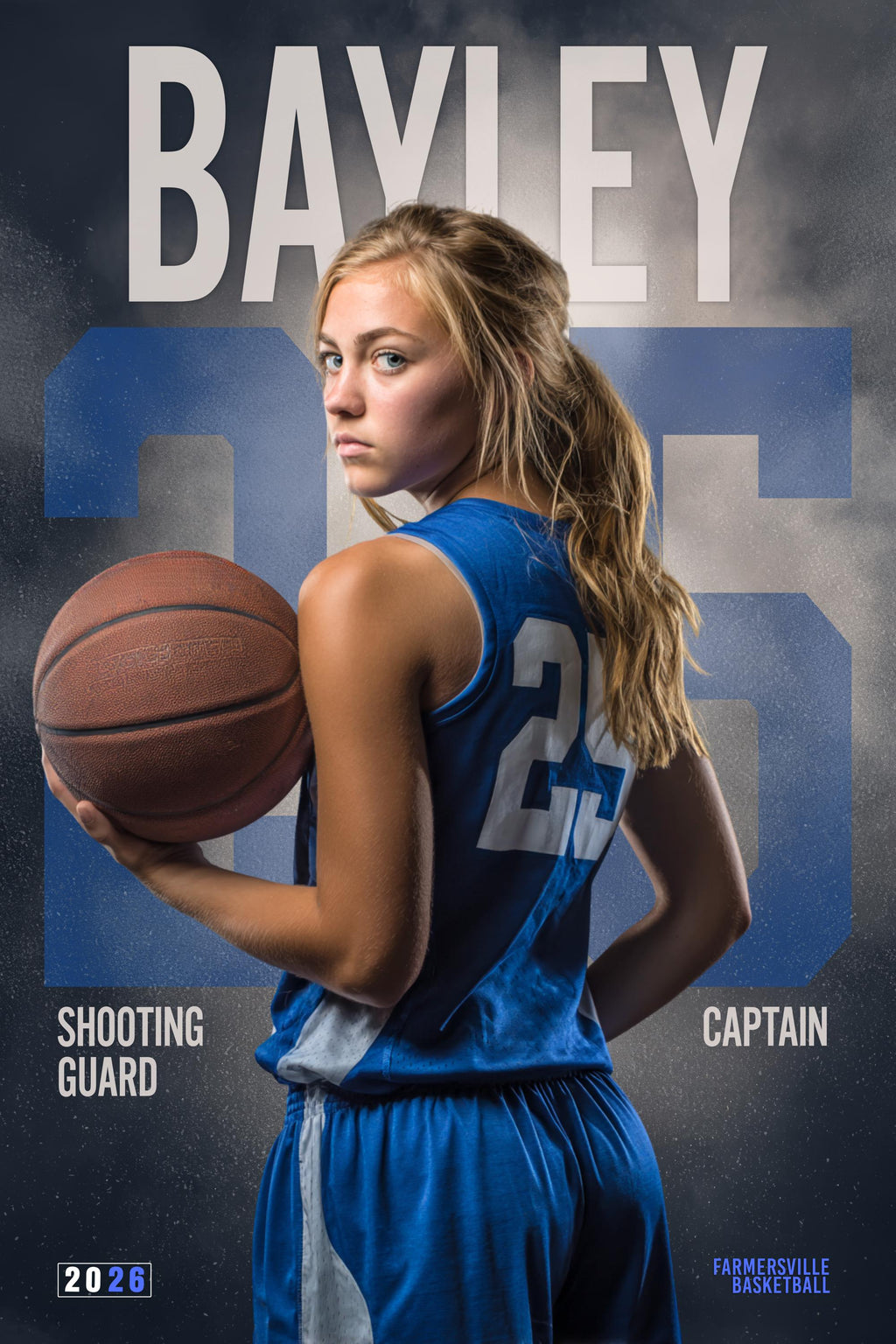Oversized Number Basketball Poster Template | Editable in Photoshop | 2:3