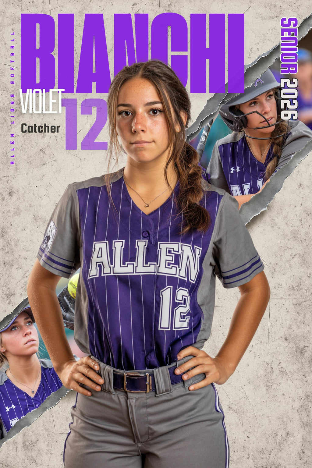 Torn Reveal Softball Poster Template | Editable in Canva | 2:3