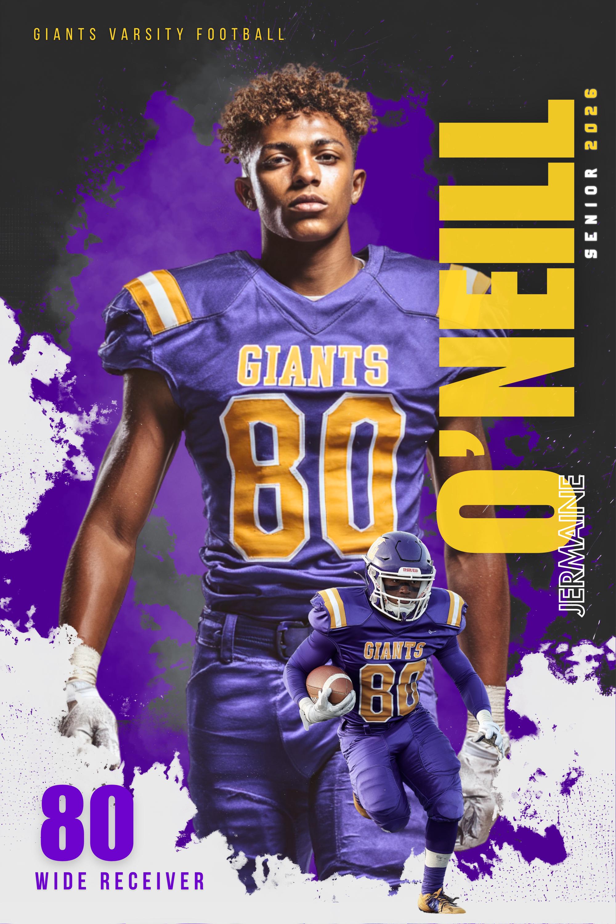 Color Splash Football Poster Template | Editable in Canva | 2:3