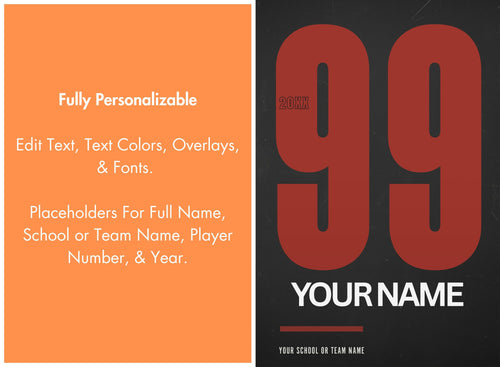 Big Number Editorial-Style Baseball Poster Template | Editable in Canva | 2:3