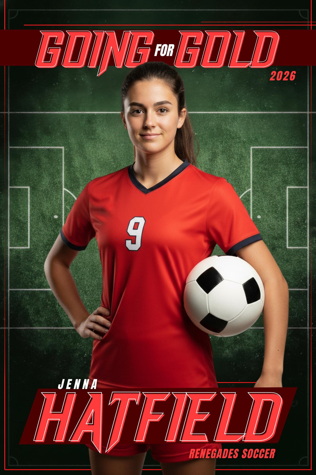 Soccer Field Player Poster Template | Editable in Canva | 2:3