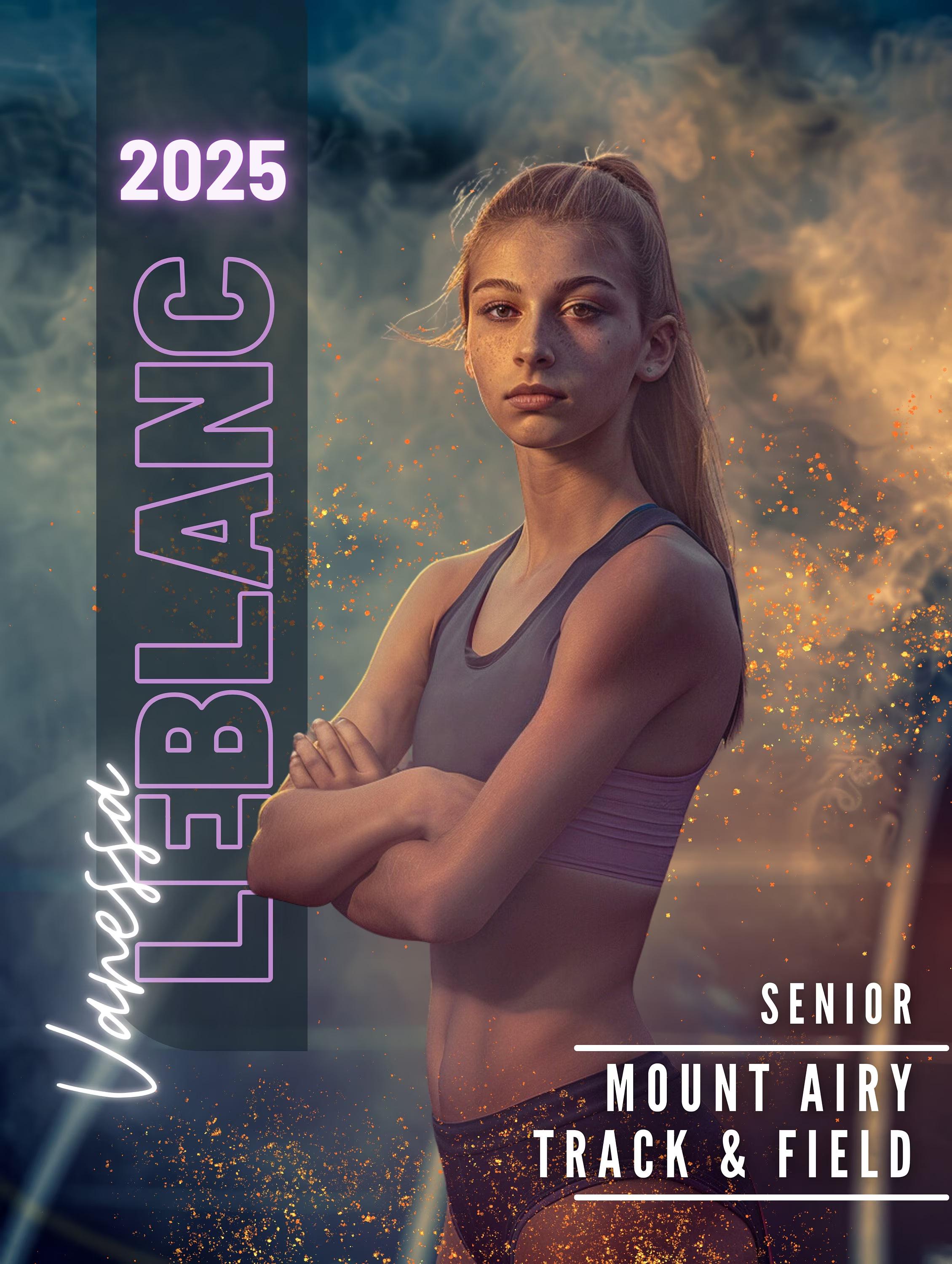 Track & Field Photoshop Template | 3:4 | For Posters, Banners, Cards, Memory Mates, Senior Night