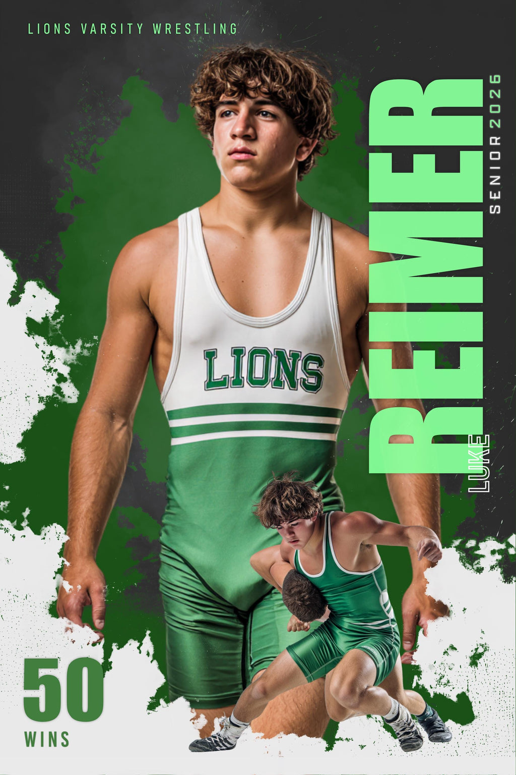 Color Splash Wrestling Poster Template | Editable in Photoshop | 2:3