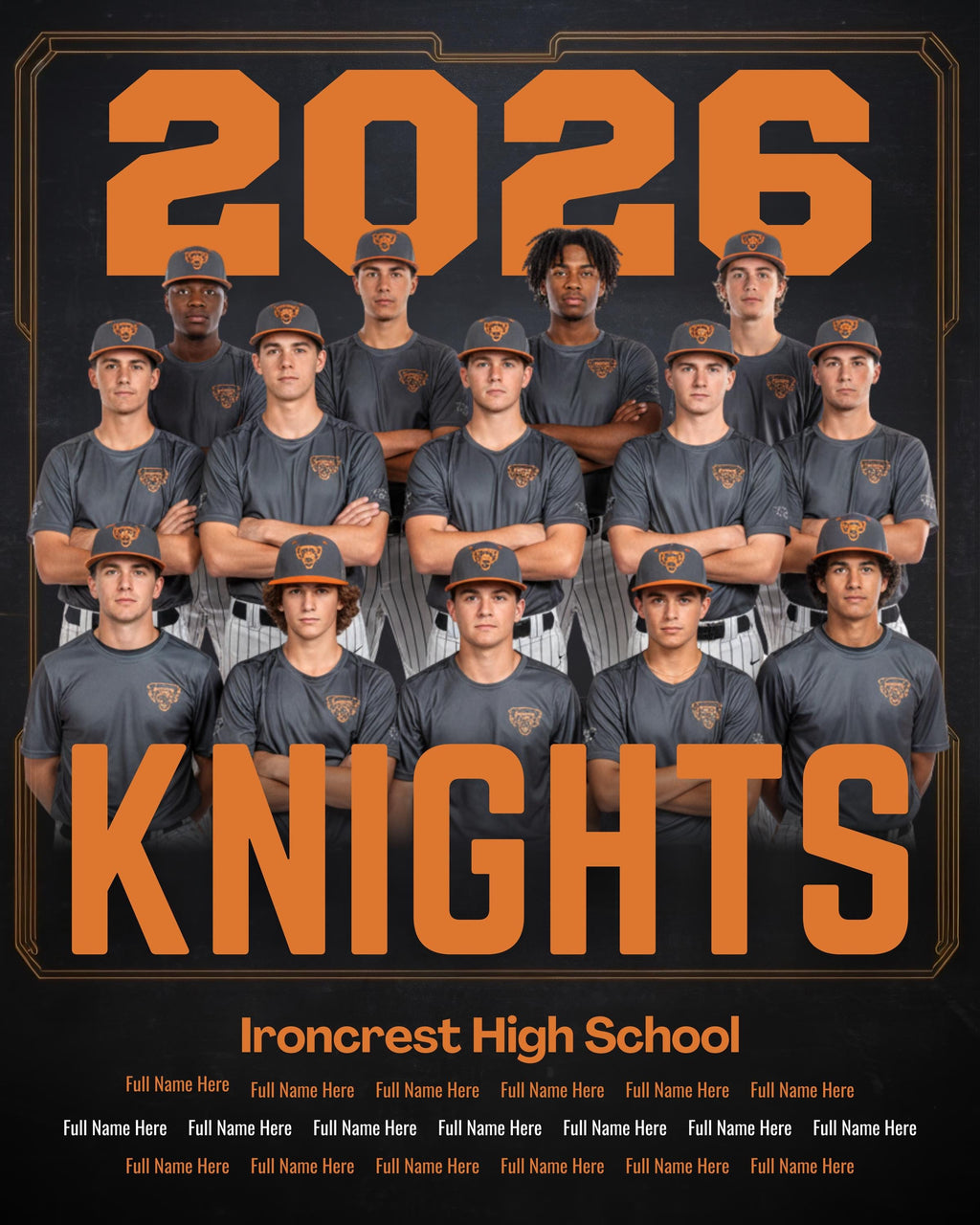 Varsity Team Poster Template | Editable in Canva | 4:5