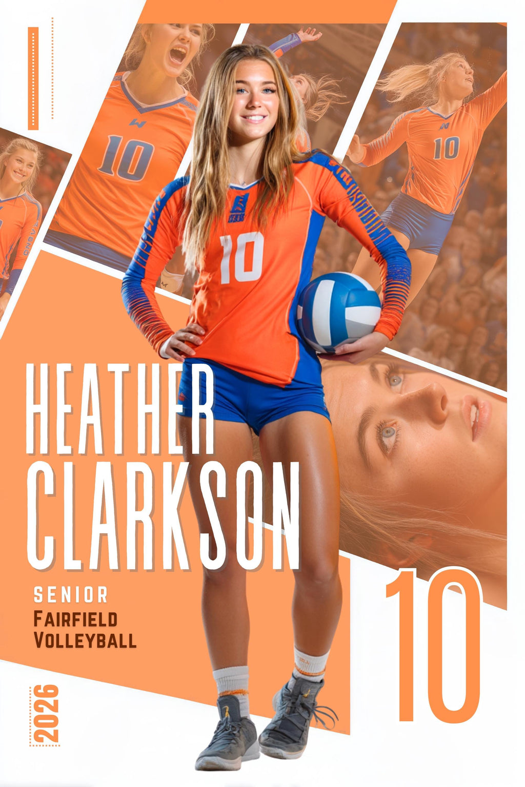 Multi-Photo Collage Volleyball Poster Template | Editable in Canva | 2:3