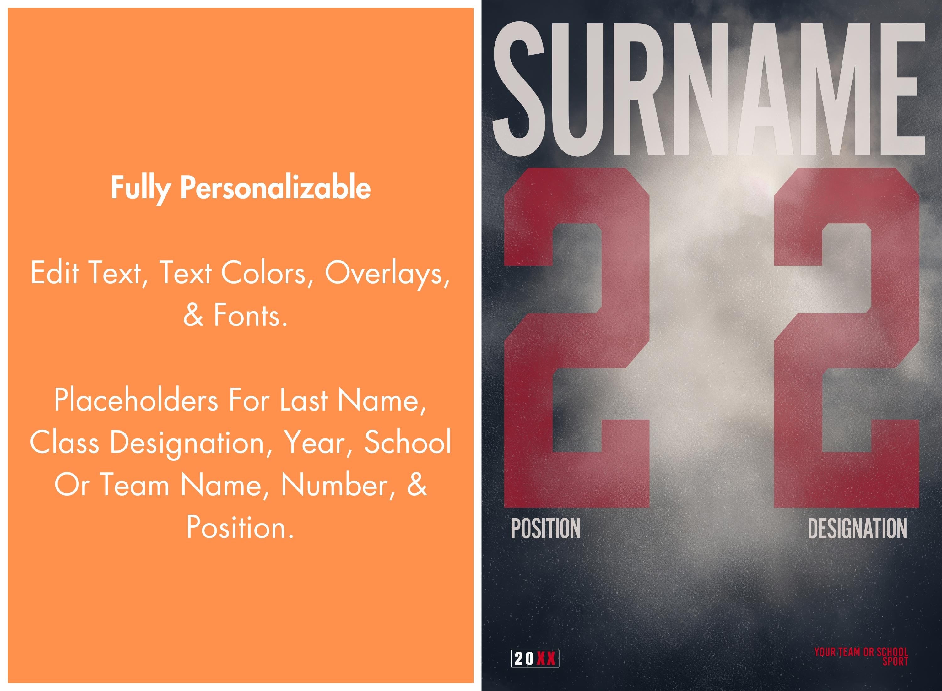 Oversized Number Basketball Poster Template | Editable in Photoshop | 2:3