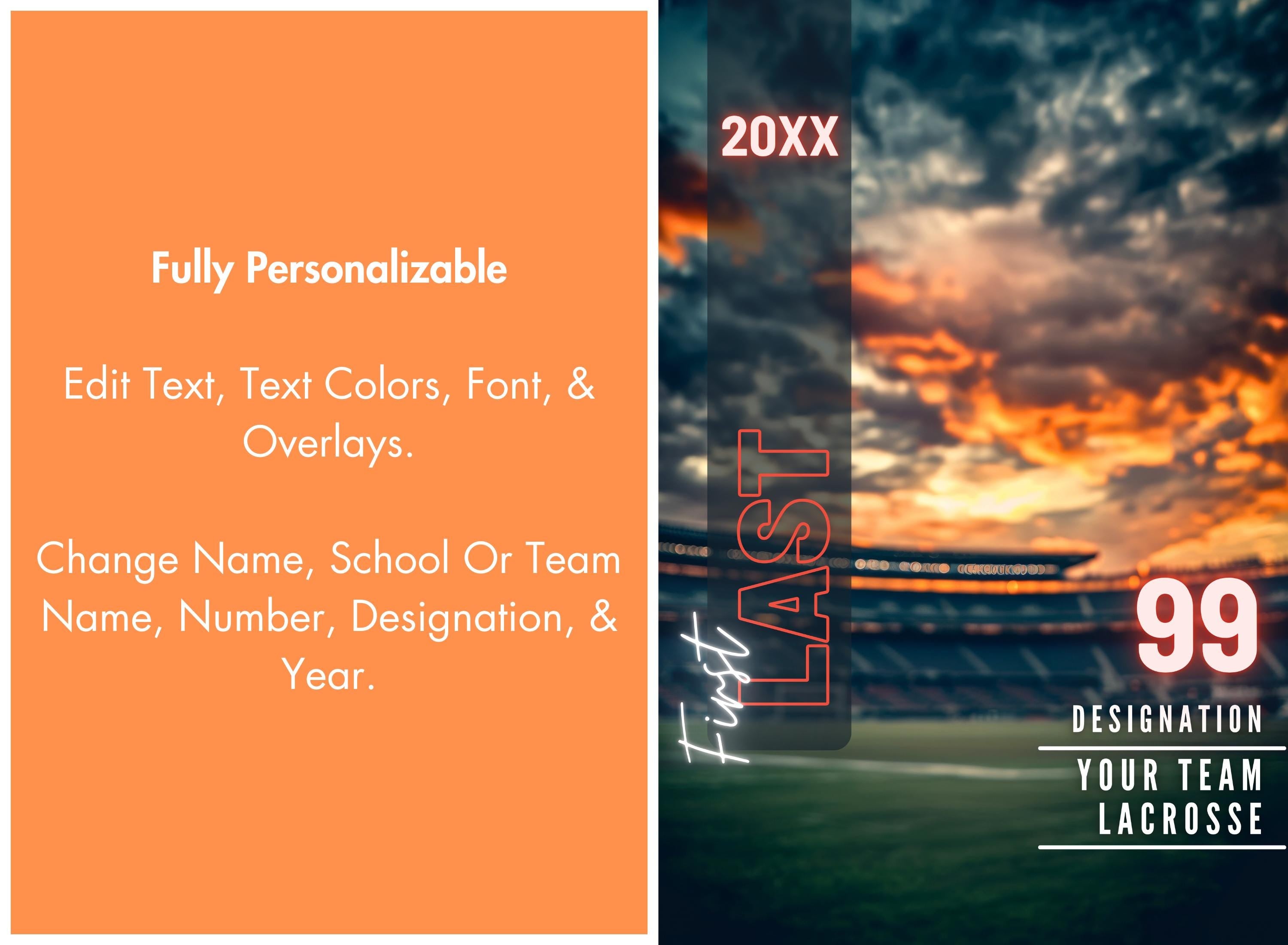 Golden Hour Lacrosse Poster Template | Editable in Canva | 3:4