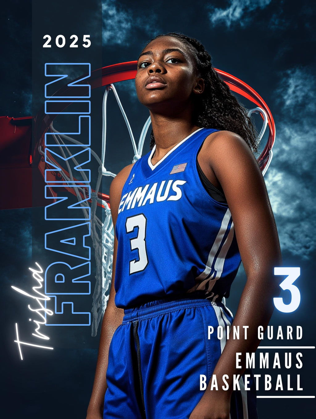 Stormy Hoop Basketball Poster Template | Editable in Canva | 3:4