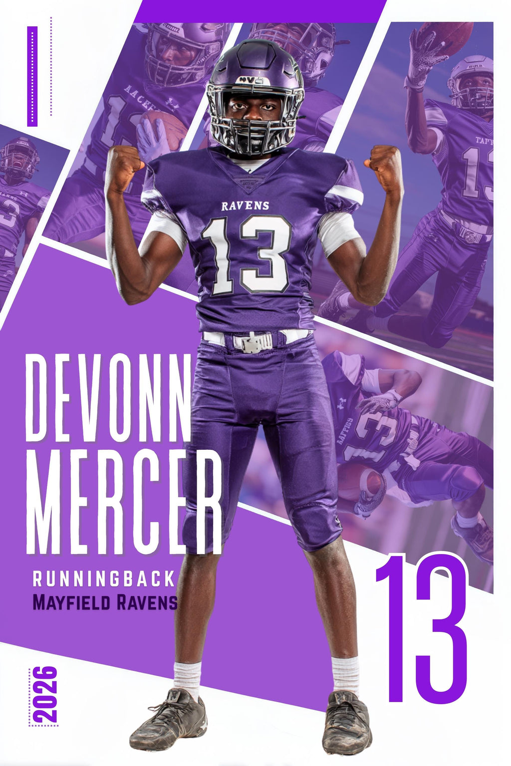 Multi-Photo Collage Football Poster Template | Editable in Canva | 2:3