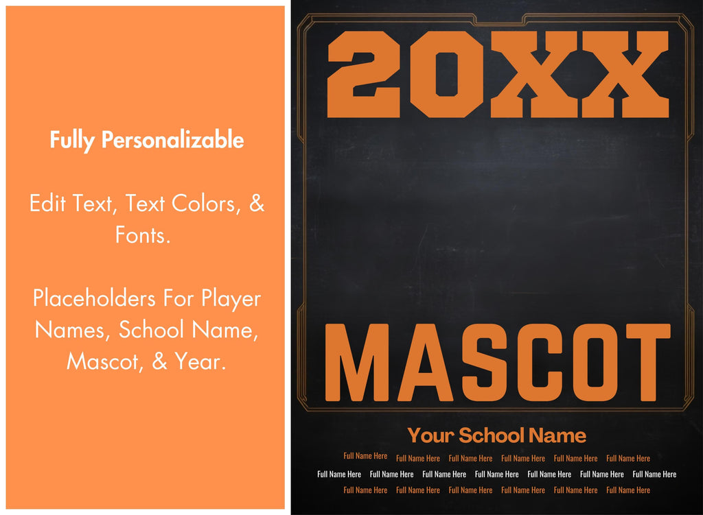 Varsity Team Poster Template | Editable in Canva | 4:5