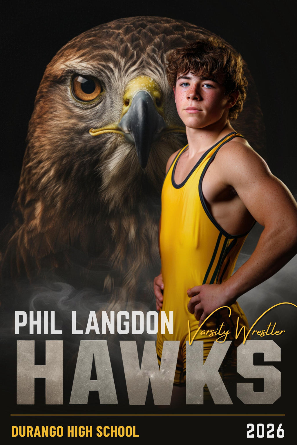 42 Mascot Background Wrestling Poster Template | Editable in Canva | 2:3