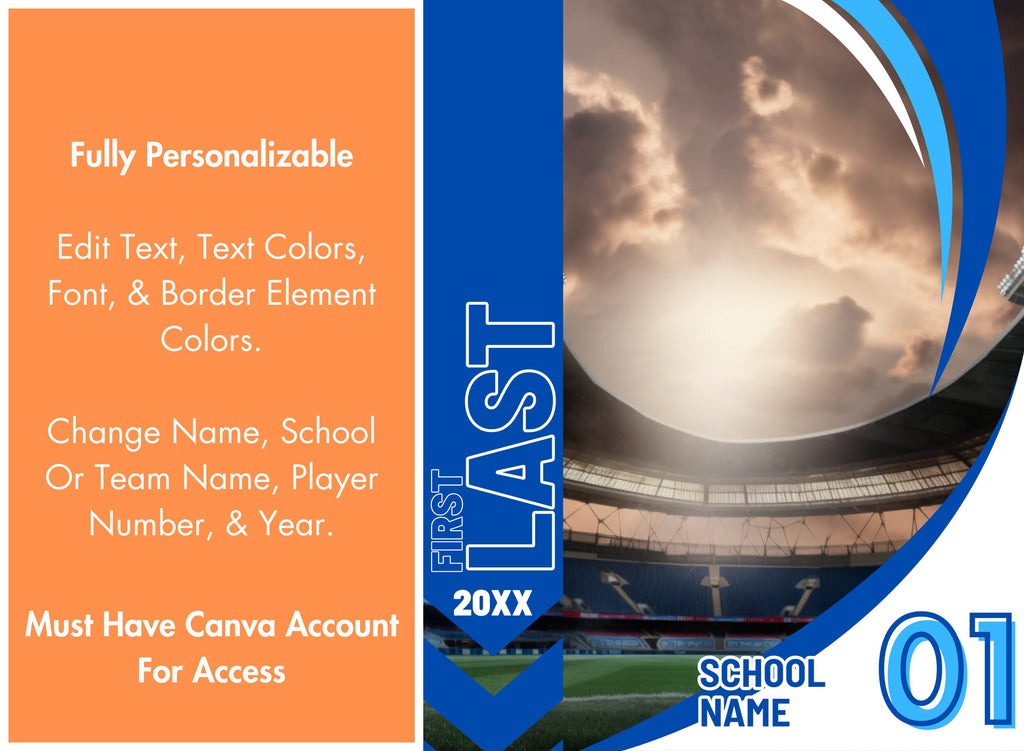 Stadium & Sky Soccer Poster Template | Editable in Canva | 4:5
