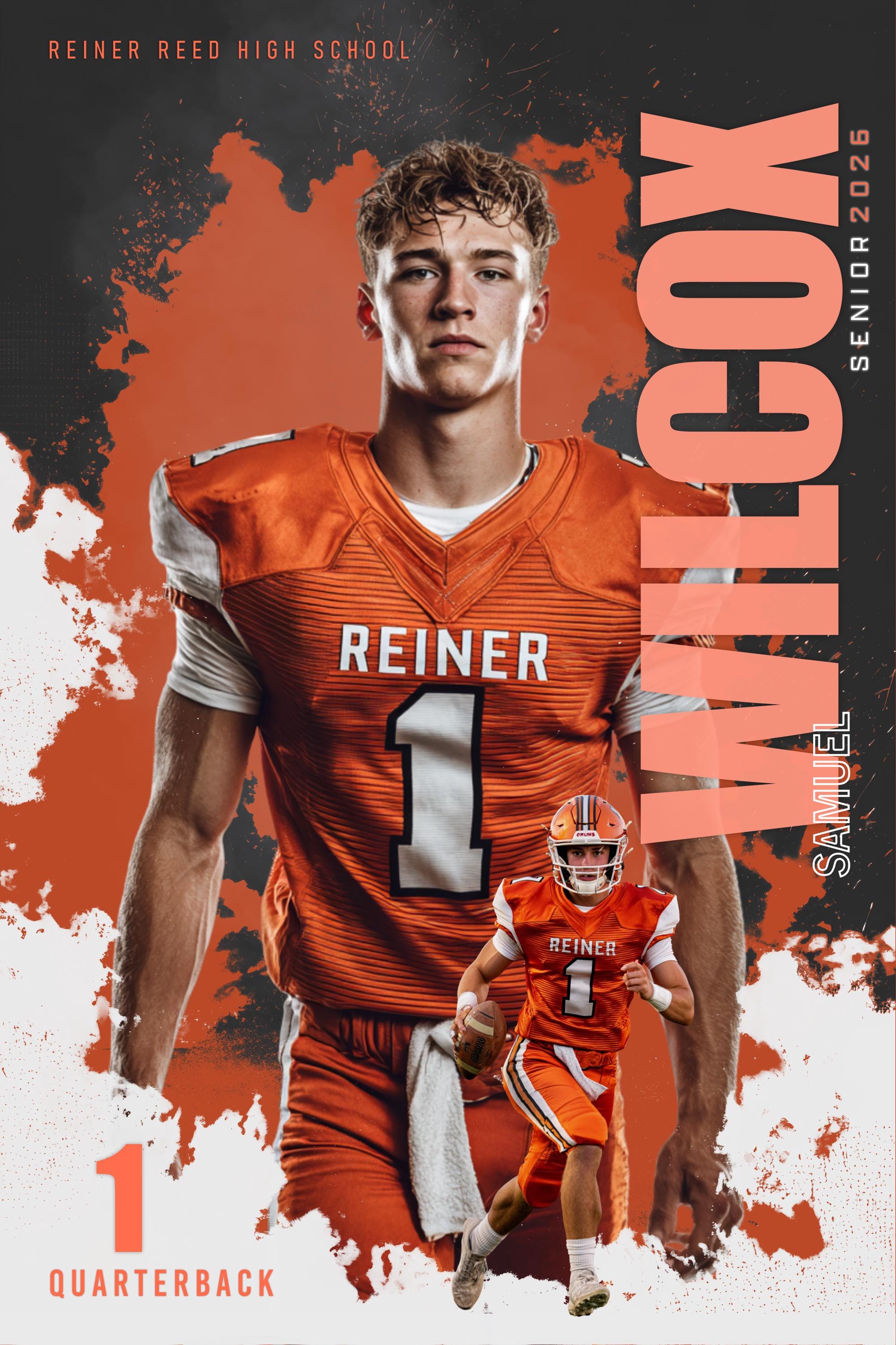 Color Splash Football Poster Template | Editable in Photoshop | 2:3
