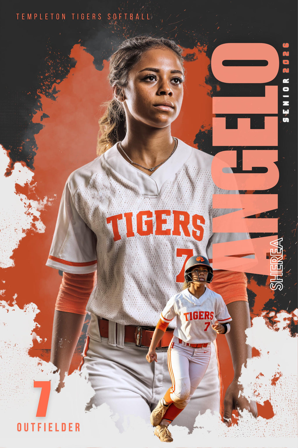 Color Splash Softball Poster Template | Editable in Canva | 2:3