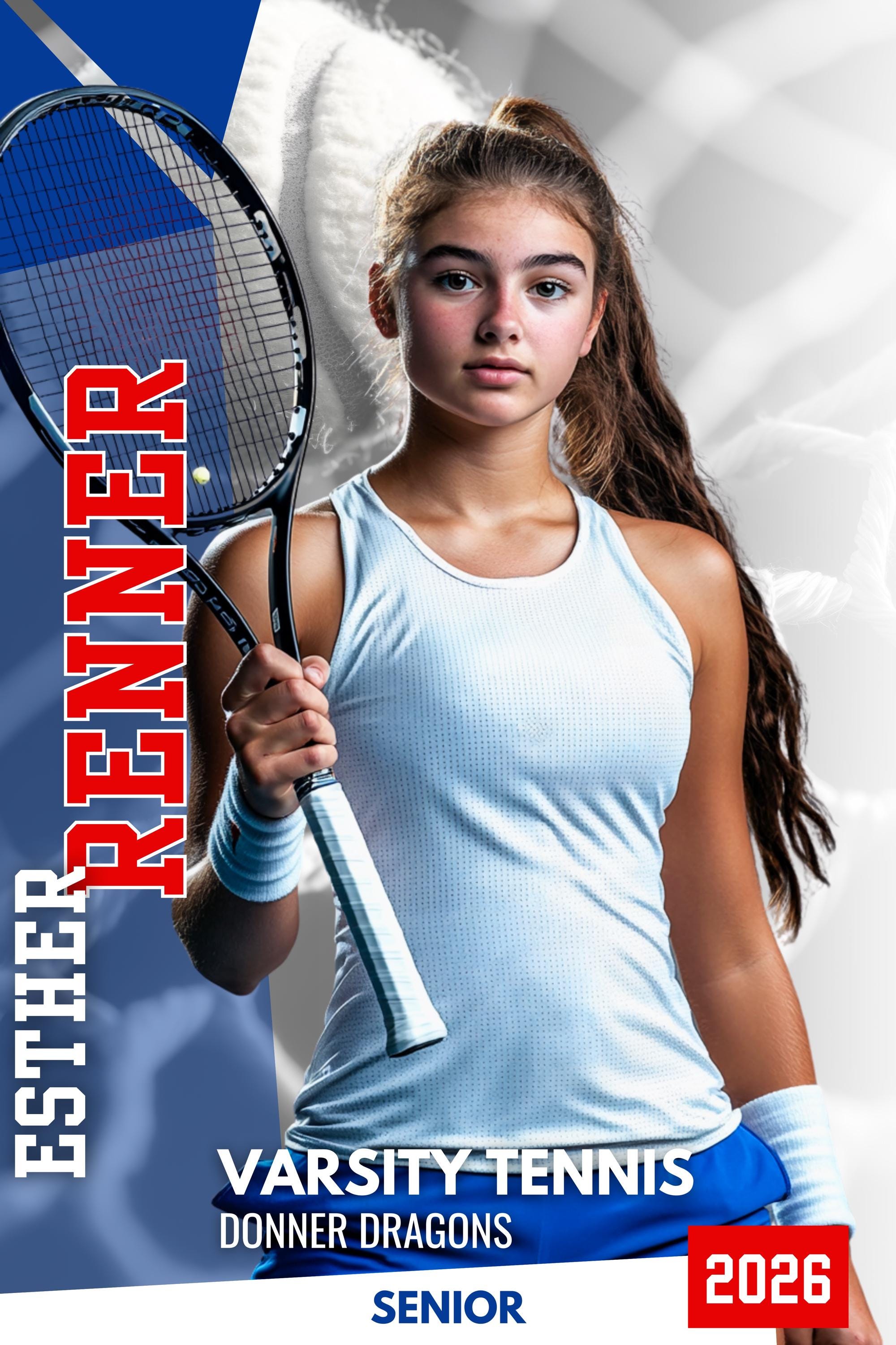 Net & Ball Tennis Poster Template | Editable in Canva | 2:3