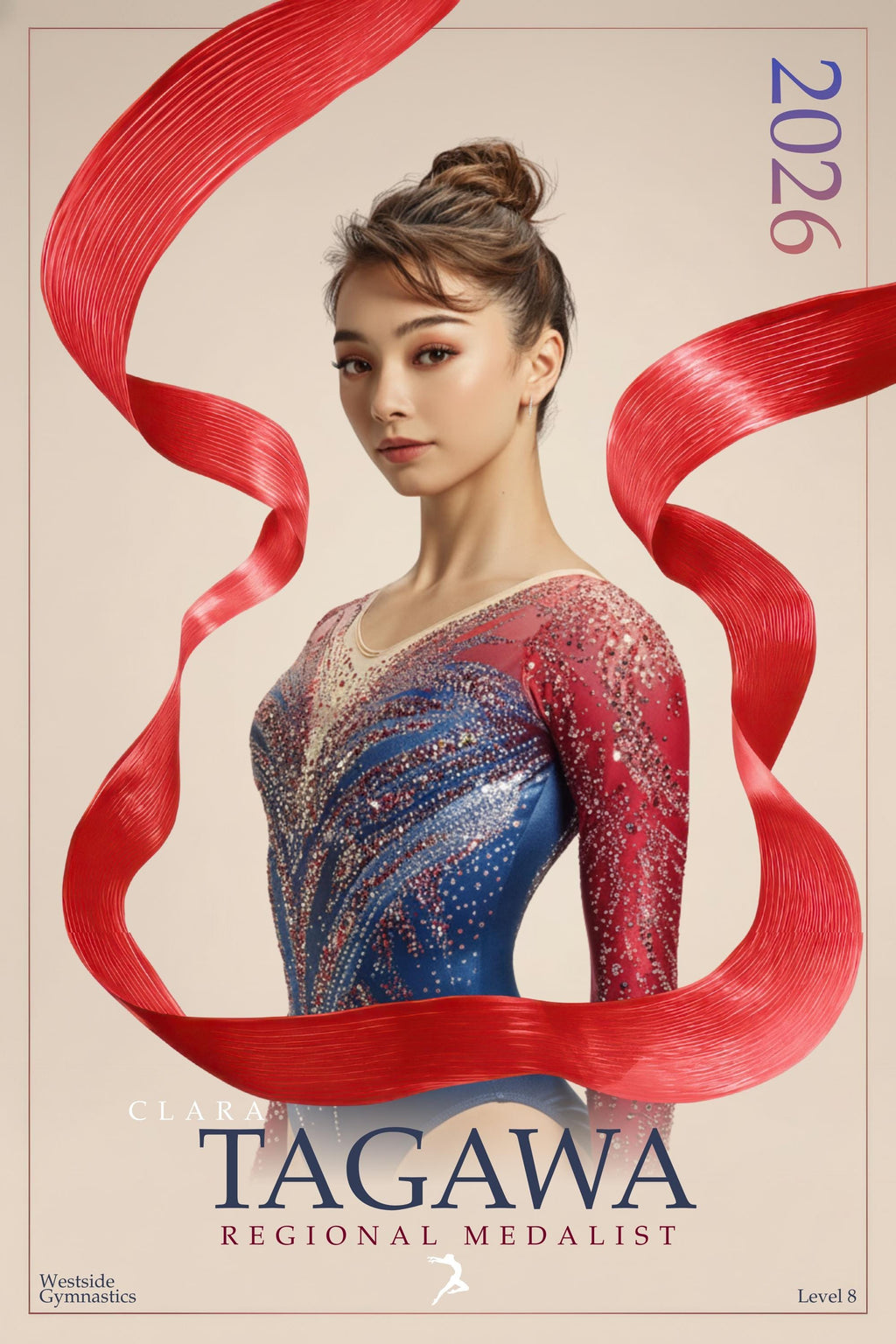 Flowing Ribbon Gymnastics Poster Template | Editable in Canva | 2:3