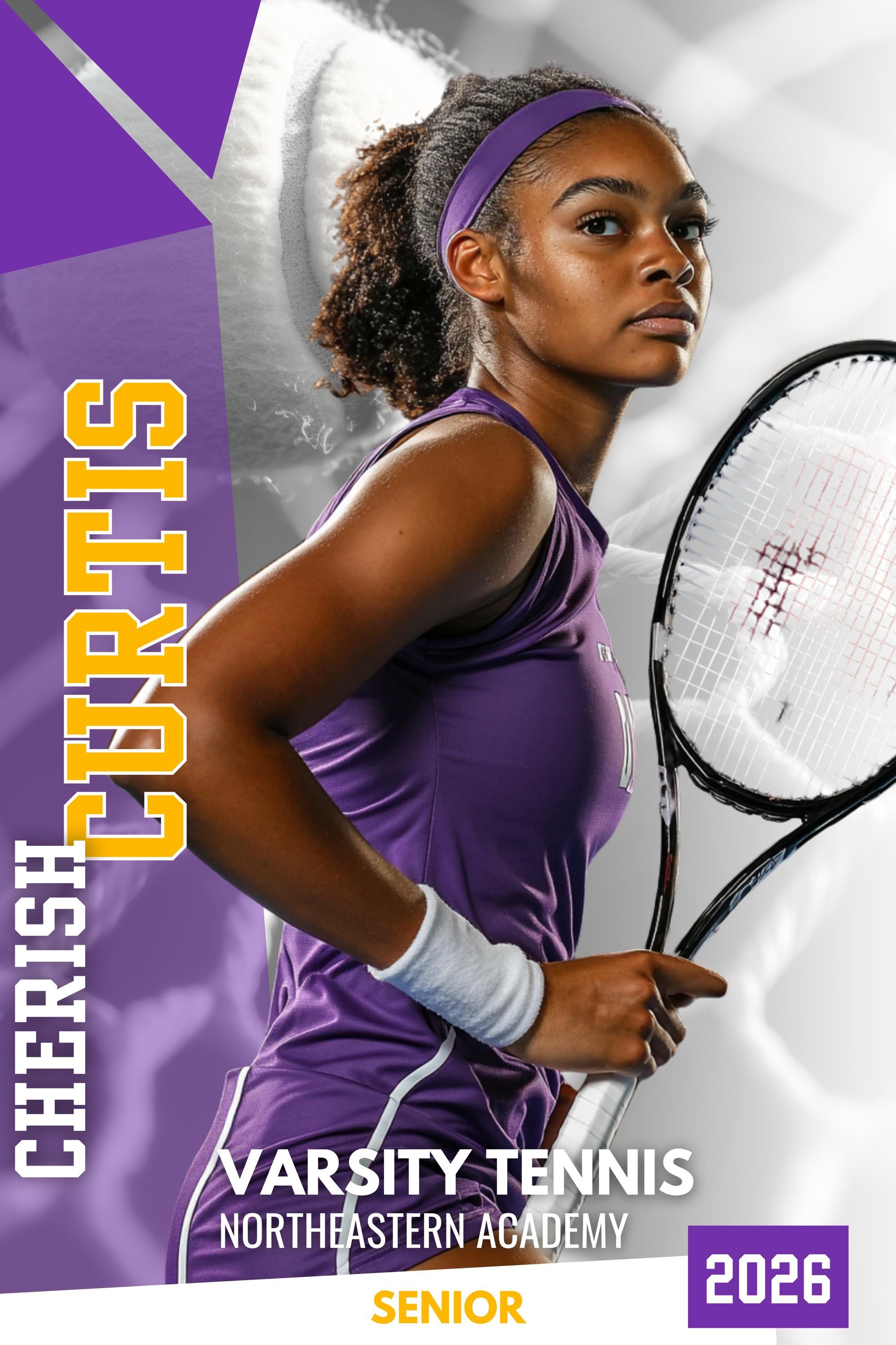 Net & Ball Tennis Poster Template | Editable in Canva | 2:3