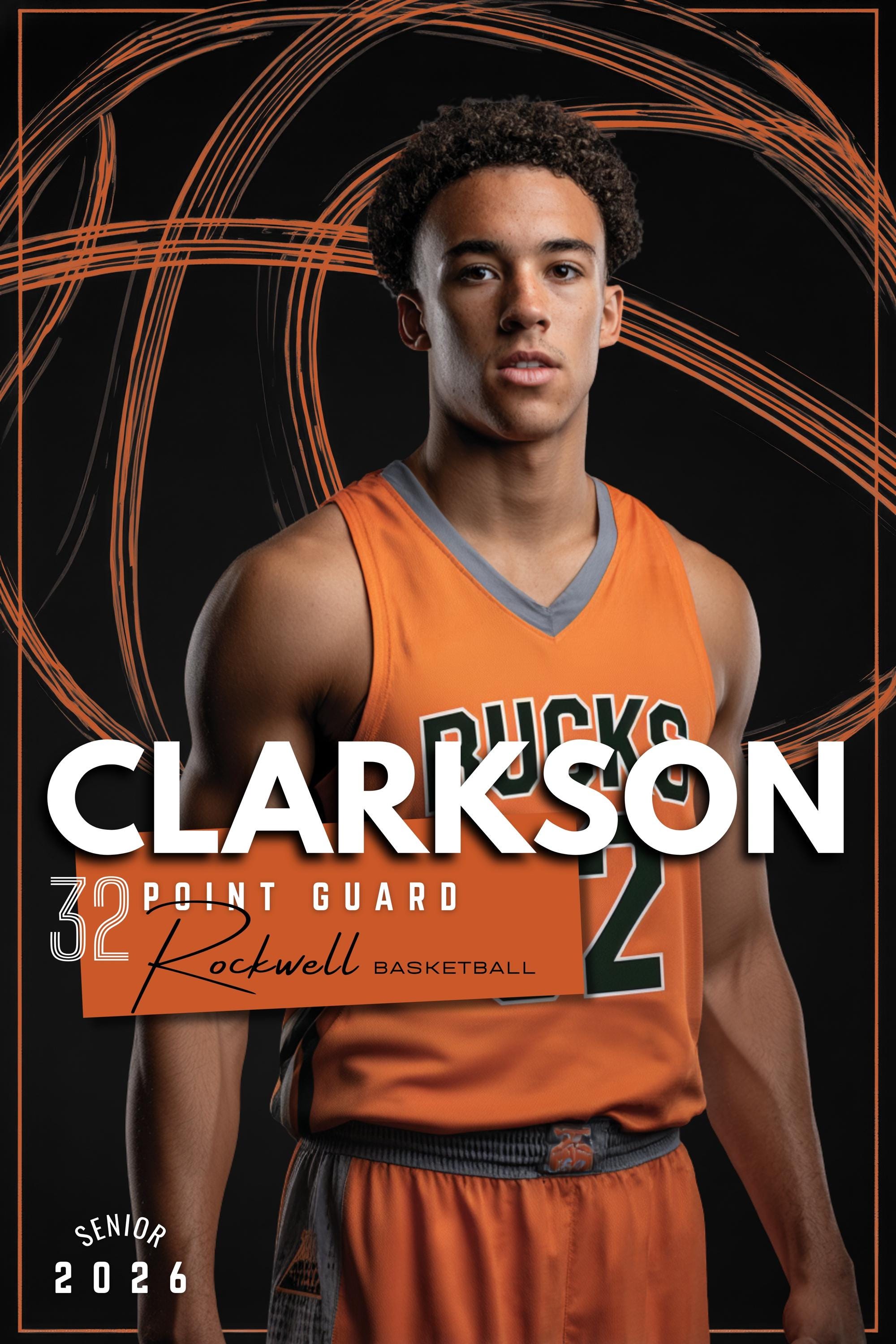 Light Streak Basketball Poster Template | Editable in Canva | 2:3
