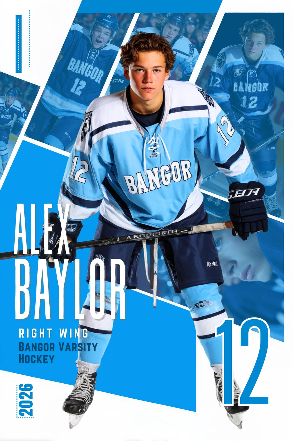 Multi-Photo Collage Hockey Poster Template | Editable in Canva | 2:3