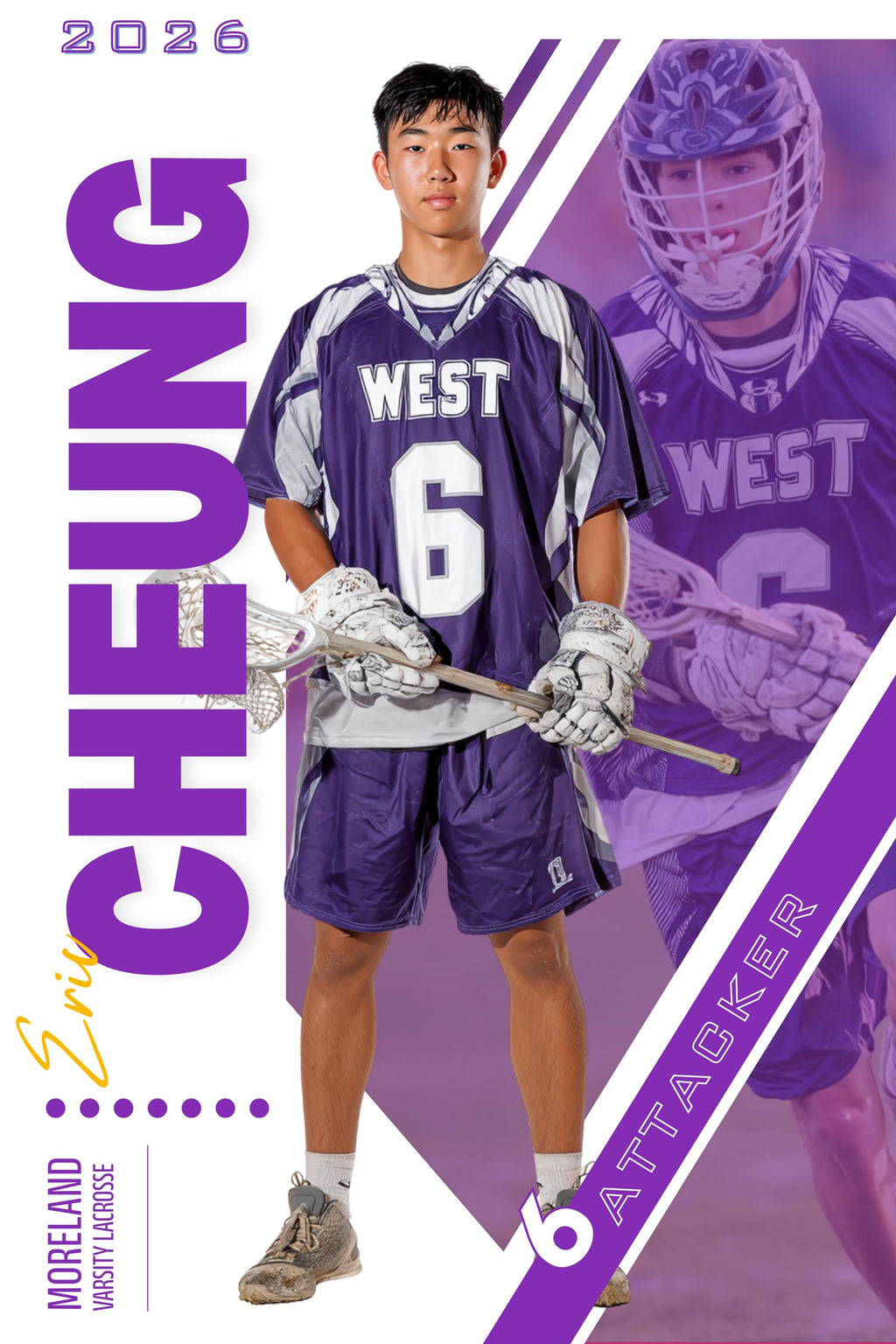 Dual Photo Lacrosse Poster Template | Editable in Photoshop | 2:3
