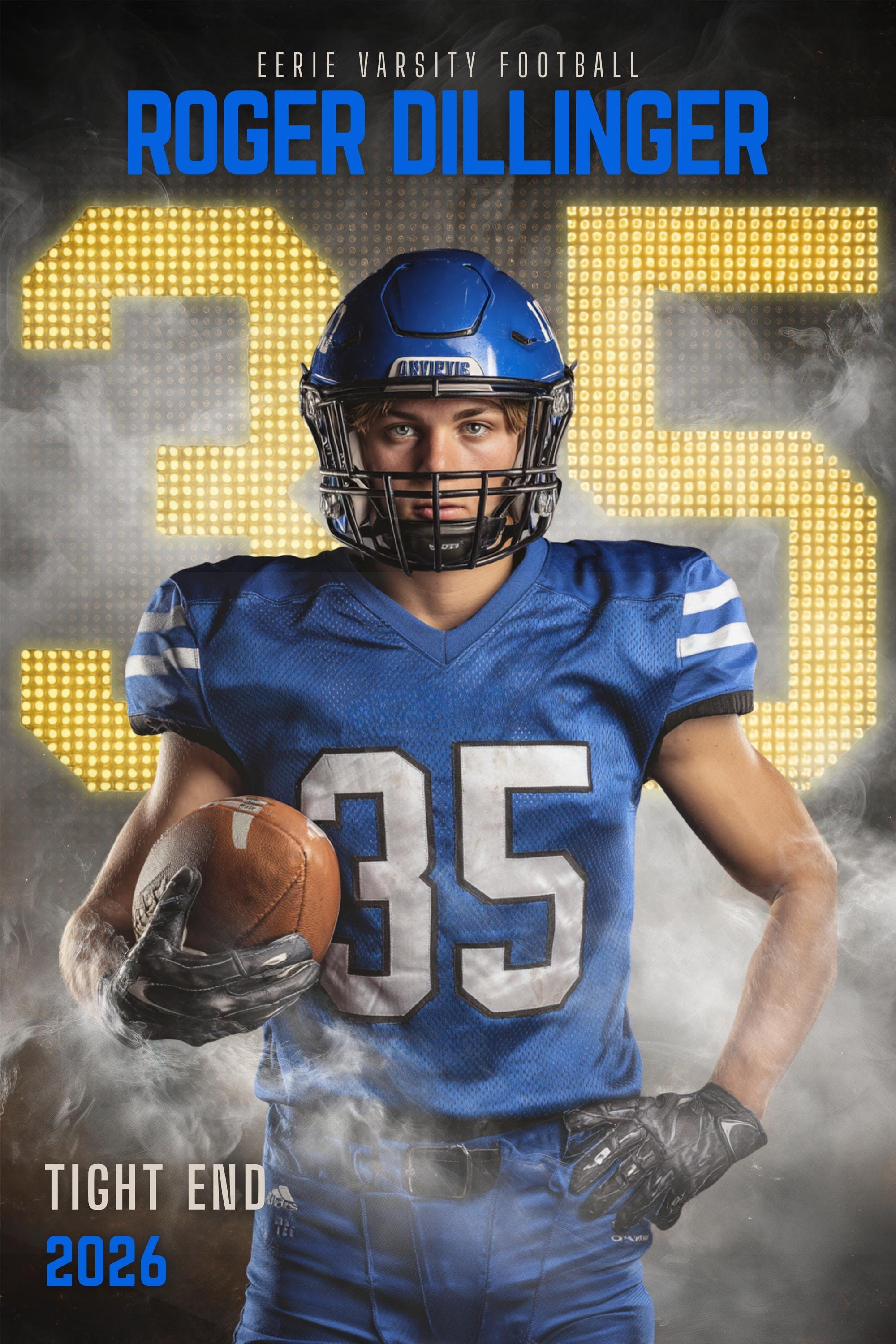 Scoreboard Numbers Football Poster Template | Editable in Canva | 2:3