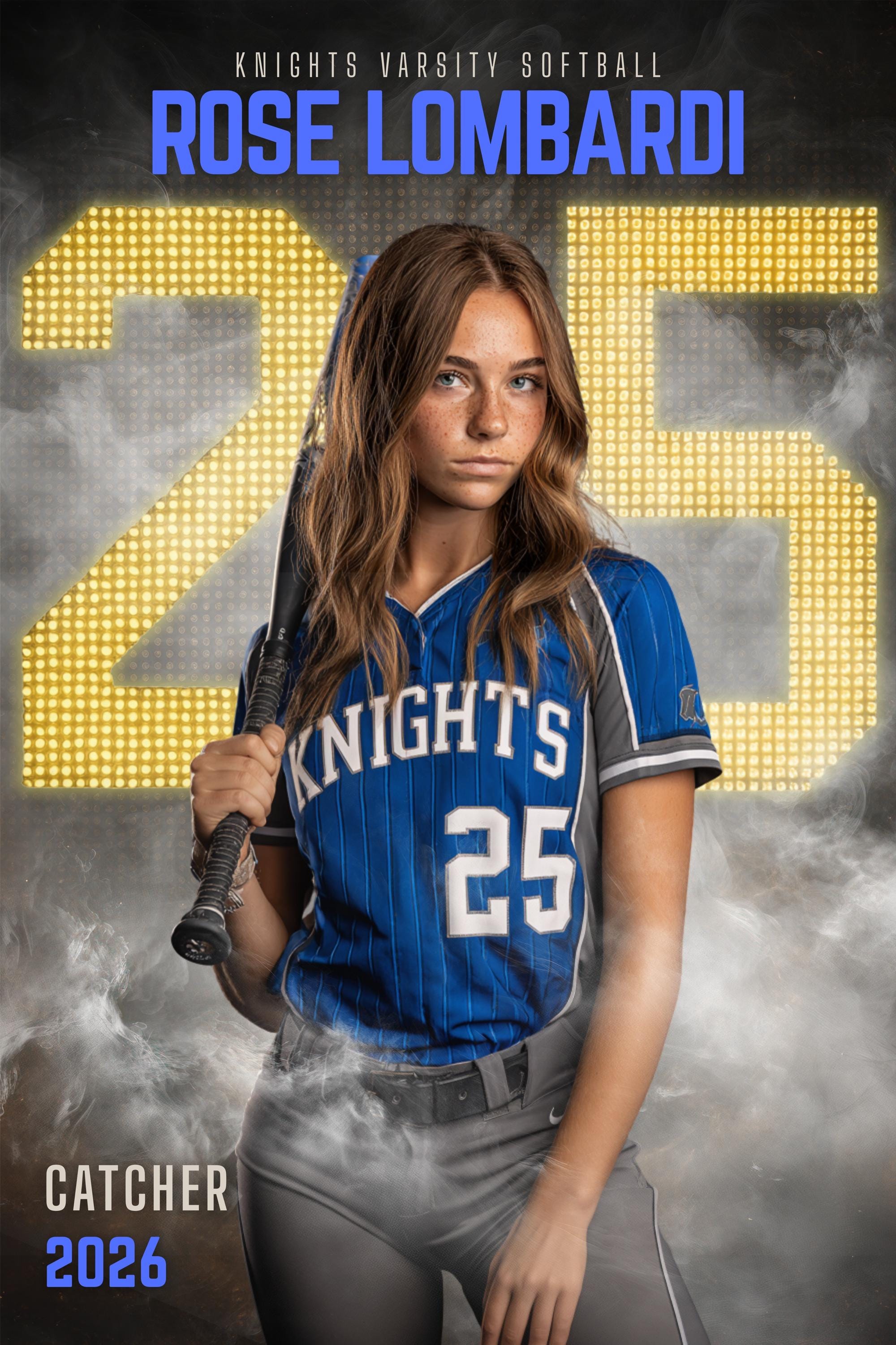 Scoreboard Numbers Softball Poster Template | Editable in Canva | 2:3